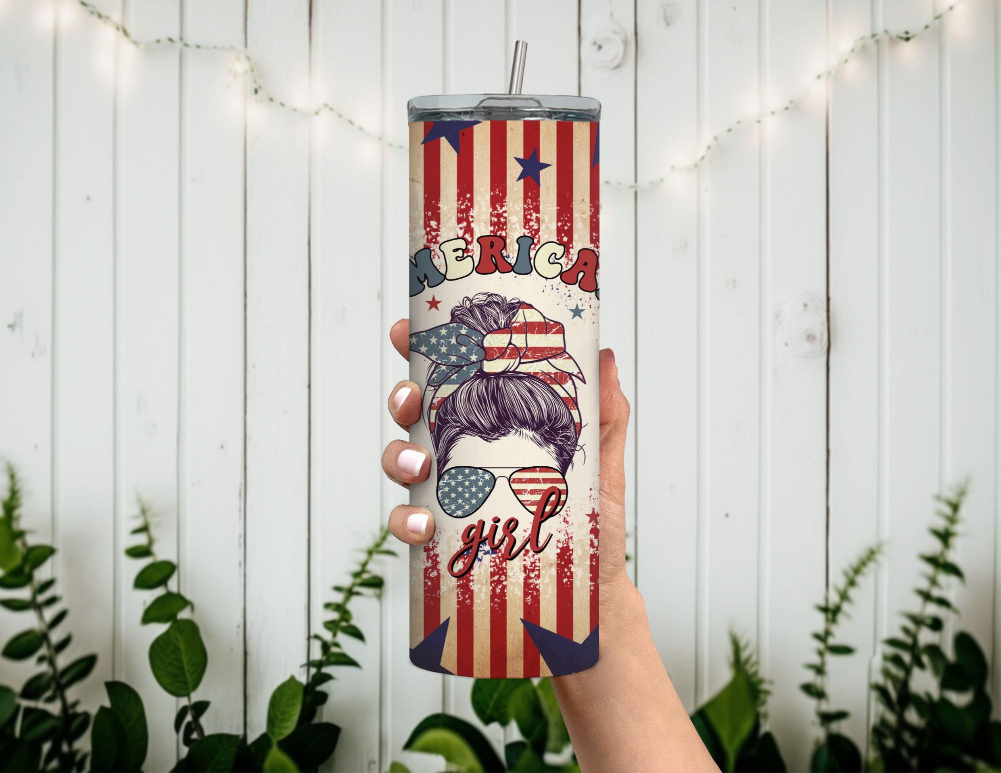 American Girl Stars 20 oz Skinny Sublimation Tumbler