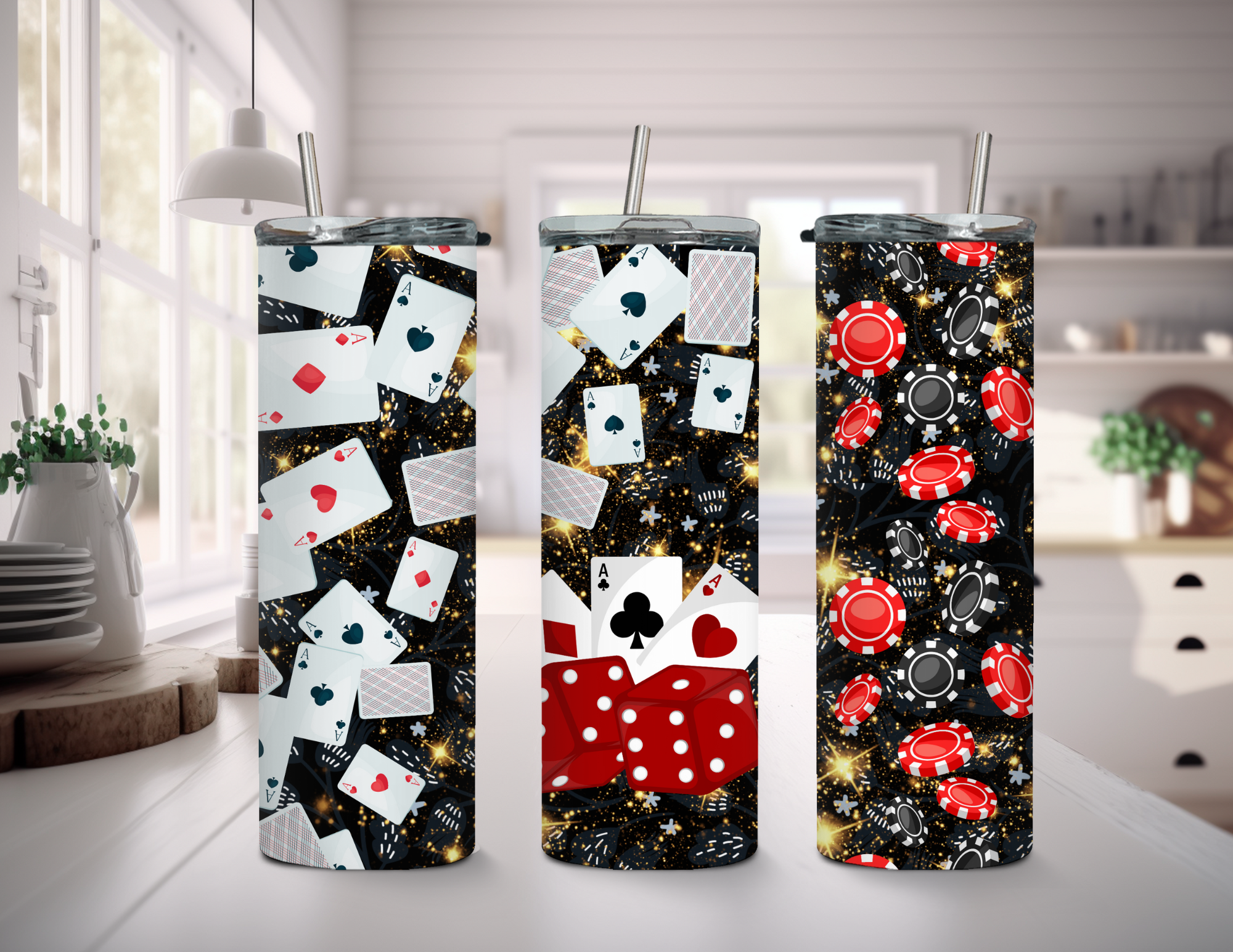 Casino Cards and Chips Tumbler
