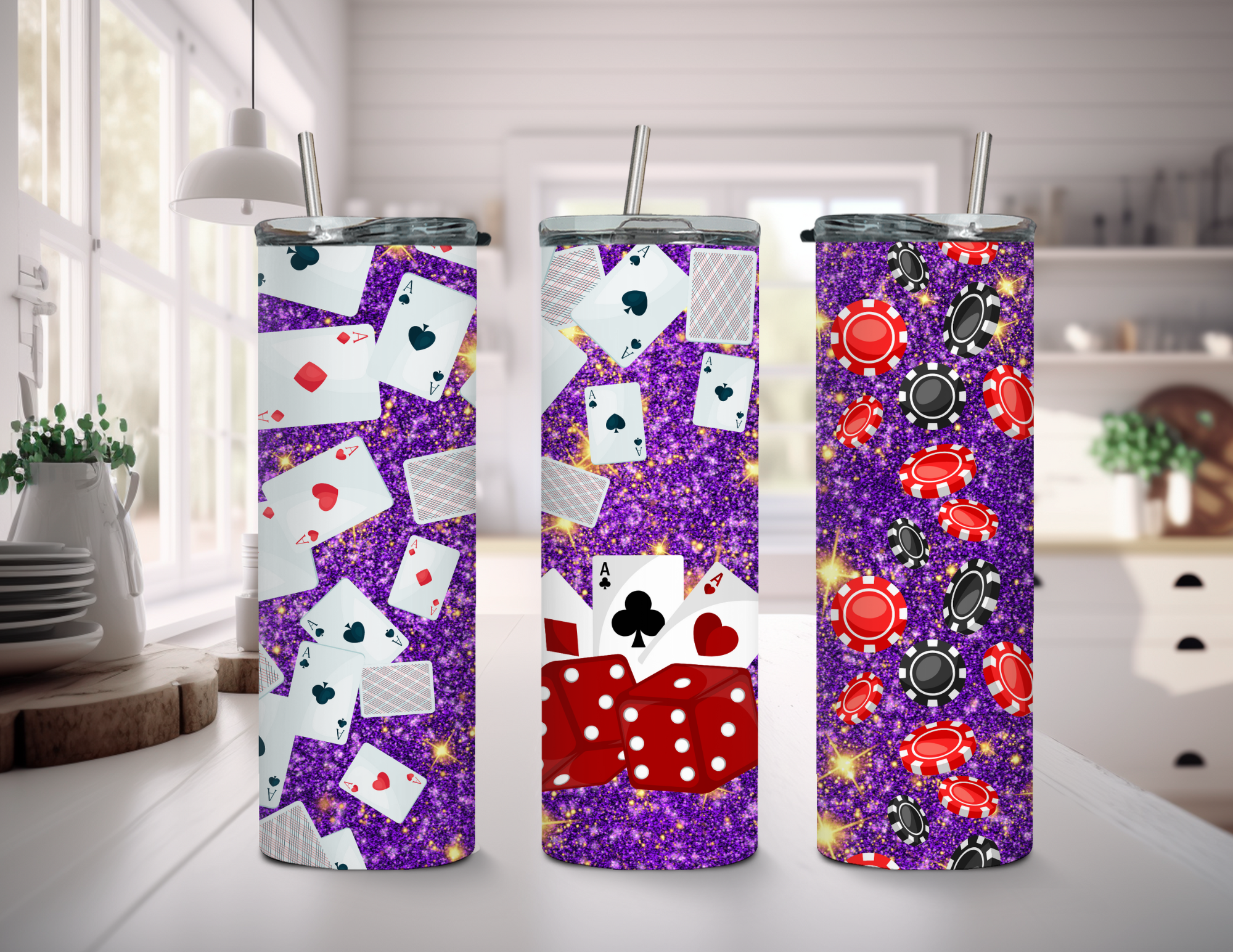 Casino Cards and Chips Tumbler