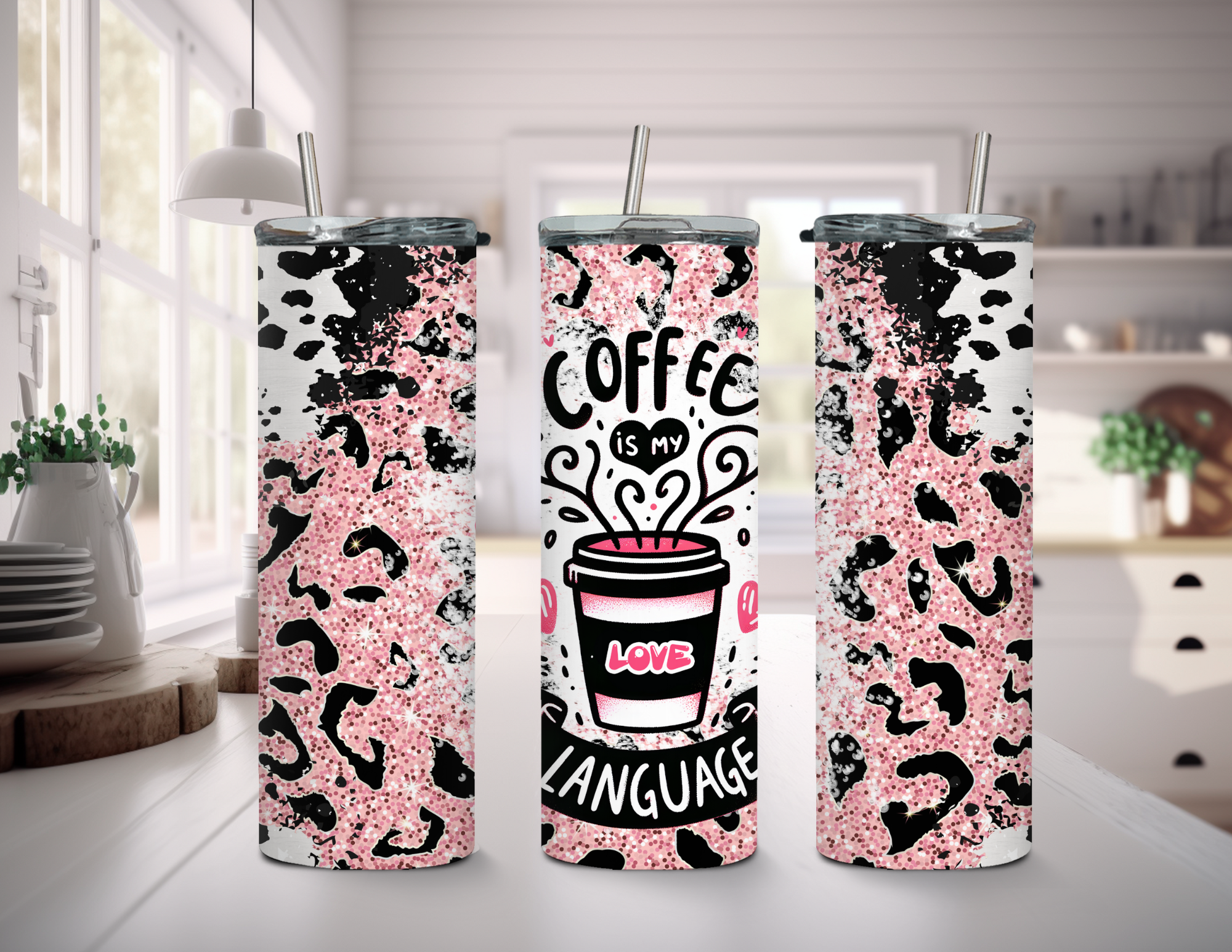 Coffee is My Love Language 20 oz Skinny Sublimation Tumbler
