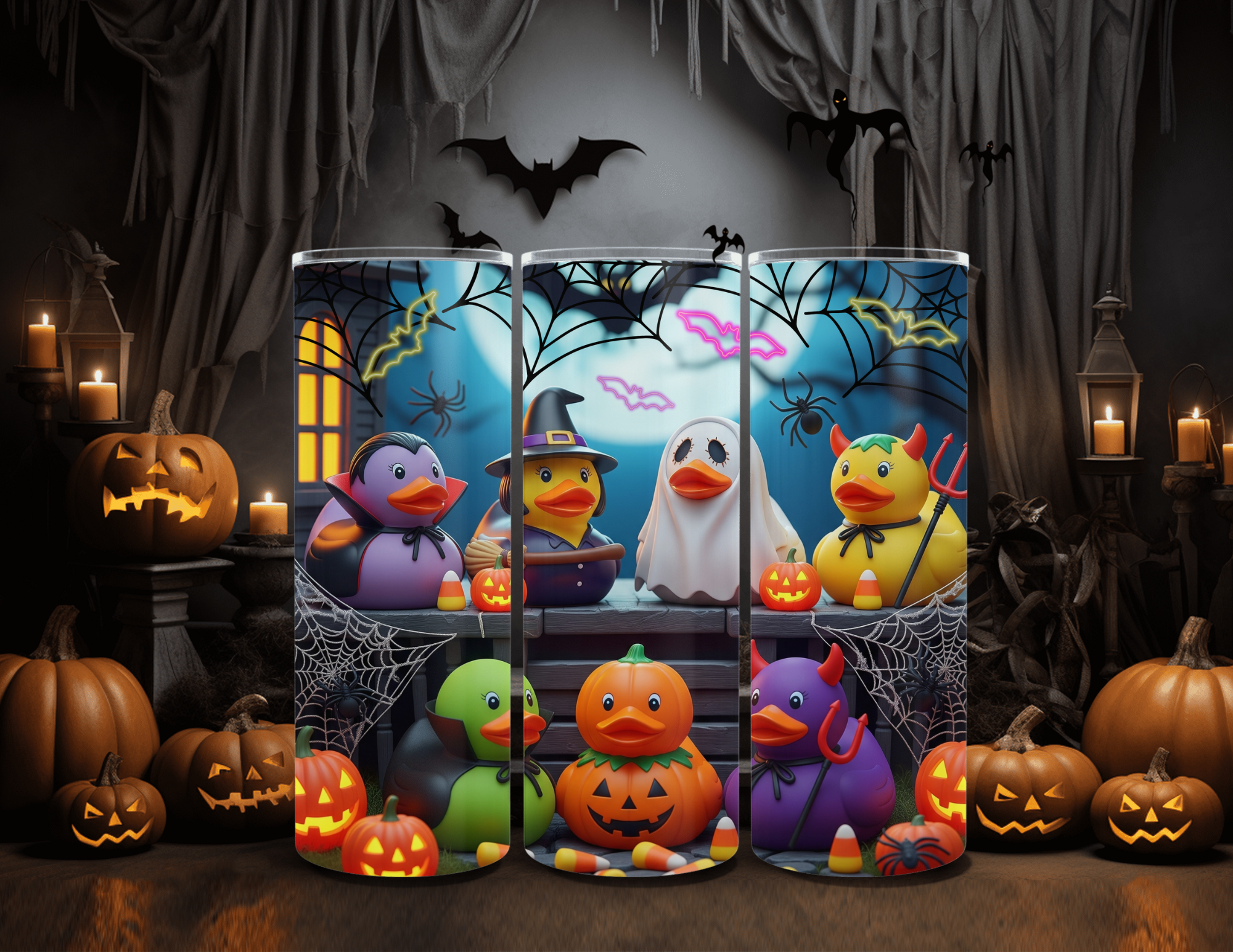 Rubber Duck Halloween Party 20oz Skinny Sublimation Tumbler