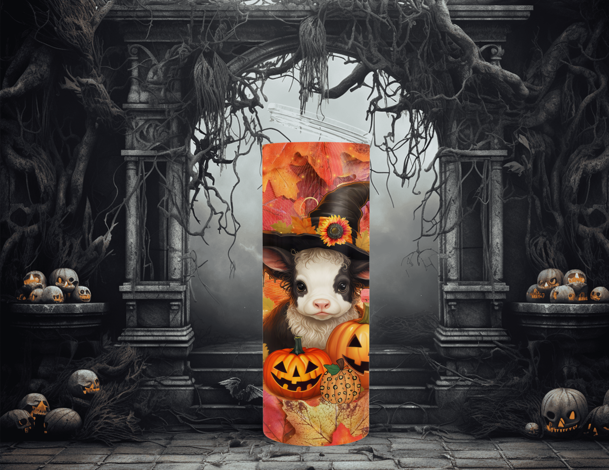 Halloween Baby Witch Cow Tumbler