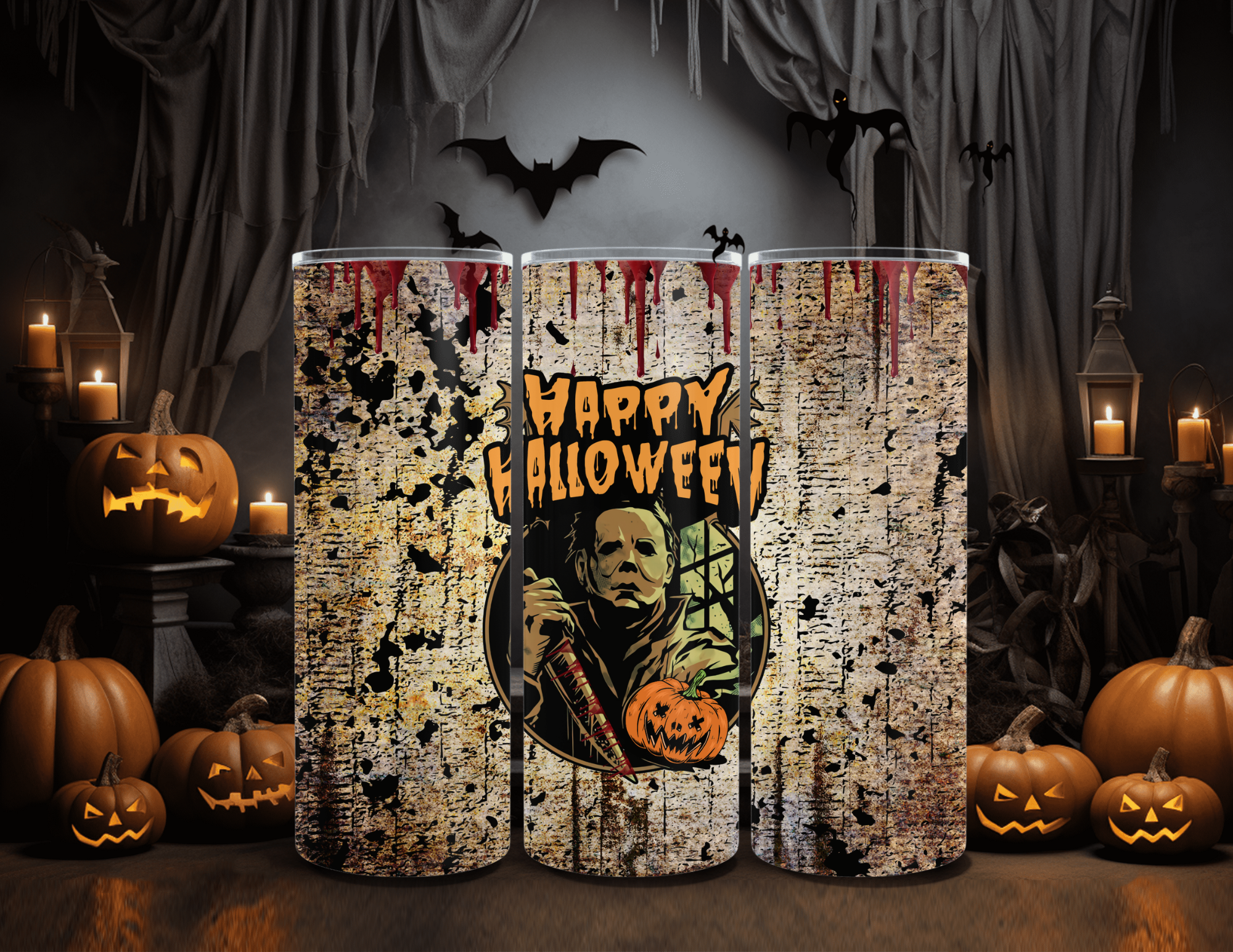 Horror Character Vintage Style 20oz Skinny Sublimation Tumbler