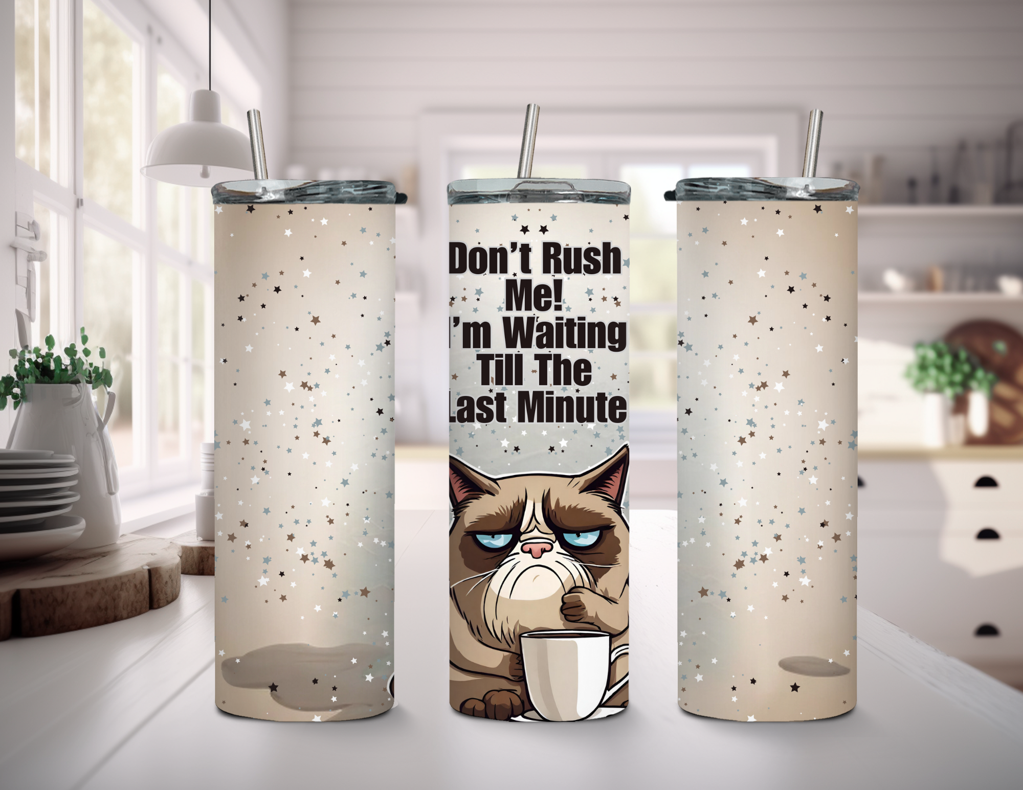 Sarcastic Cat Don't Rush Me 20 oz Skinny Sublimation Tumbler