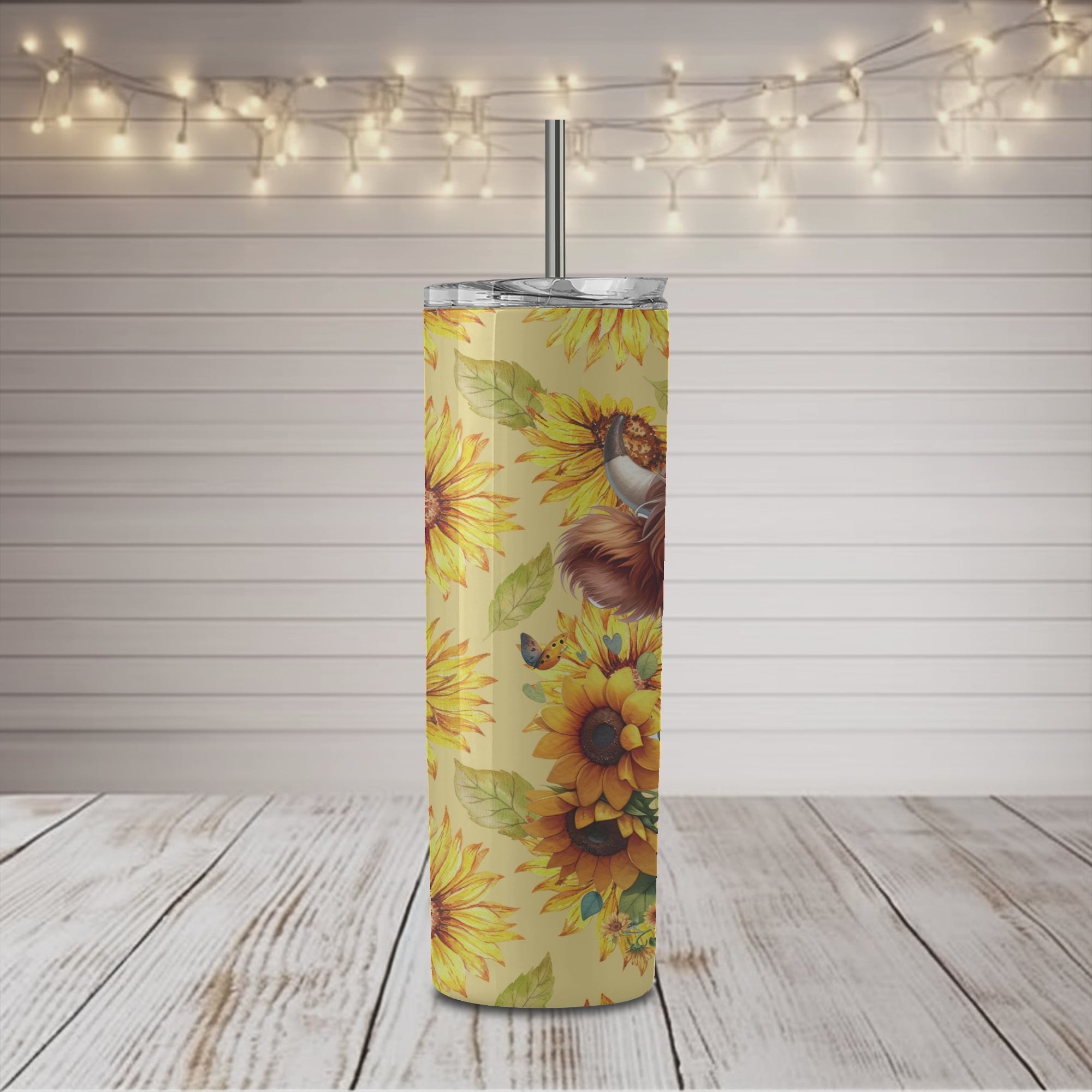 Highland Cow Sunflowers Tumbler