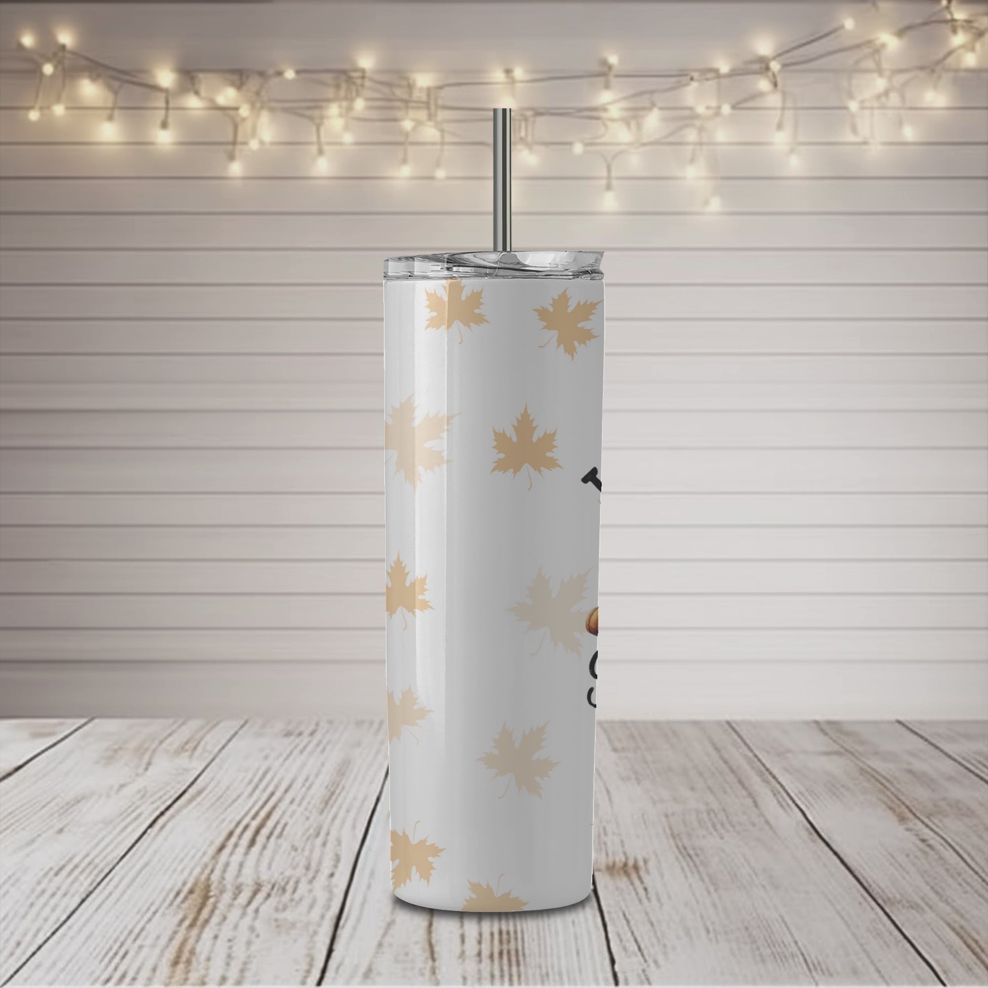 Camión de otoño con calabazas Vaso delgado de 20 oz