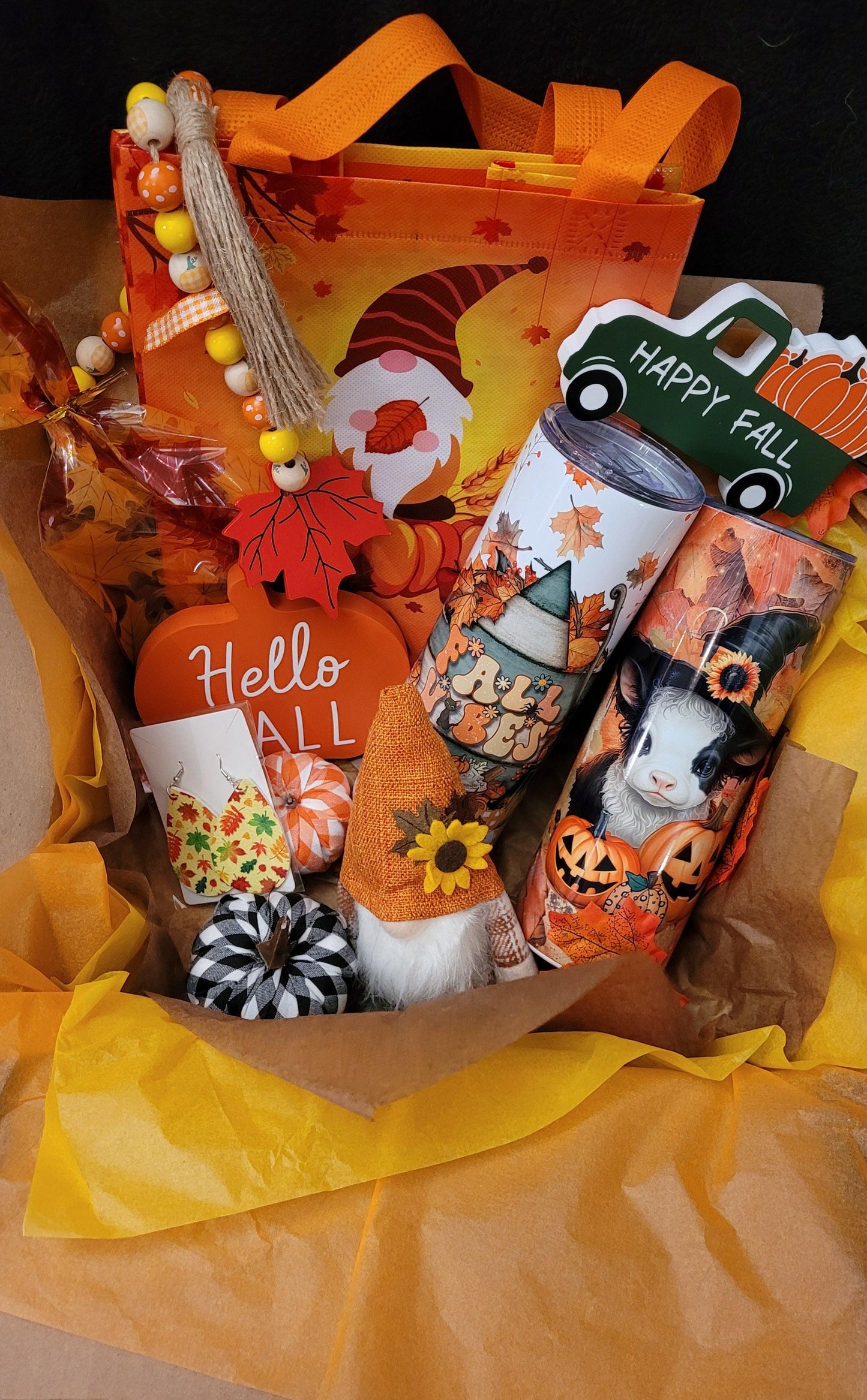 Fall Themed Mystery Tumbler with Mystery Gift Bag