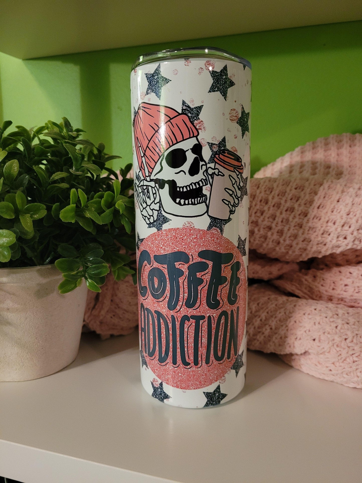 Vaso delgado de 20 oz Coffee Addiction