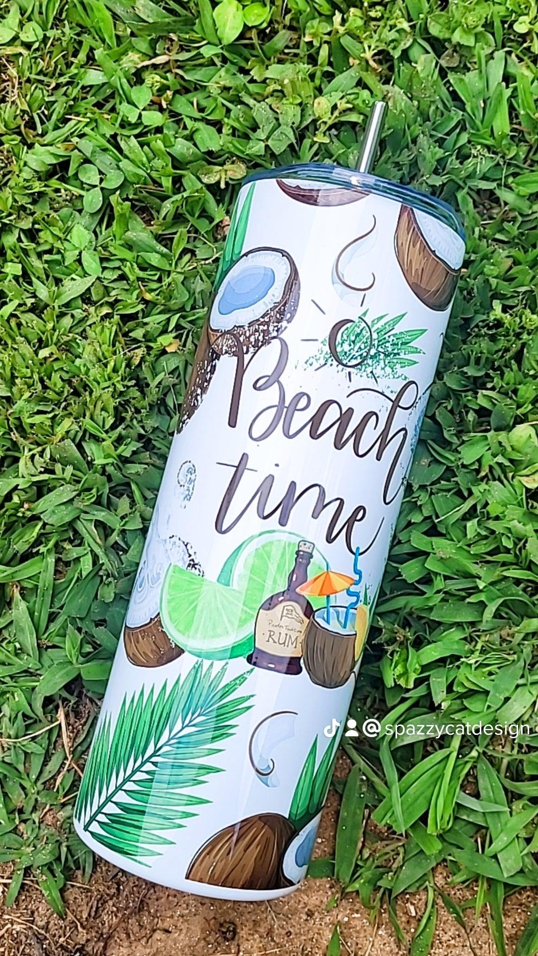 Beach Time Coconuts 20 oz Skinny Tumbler