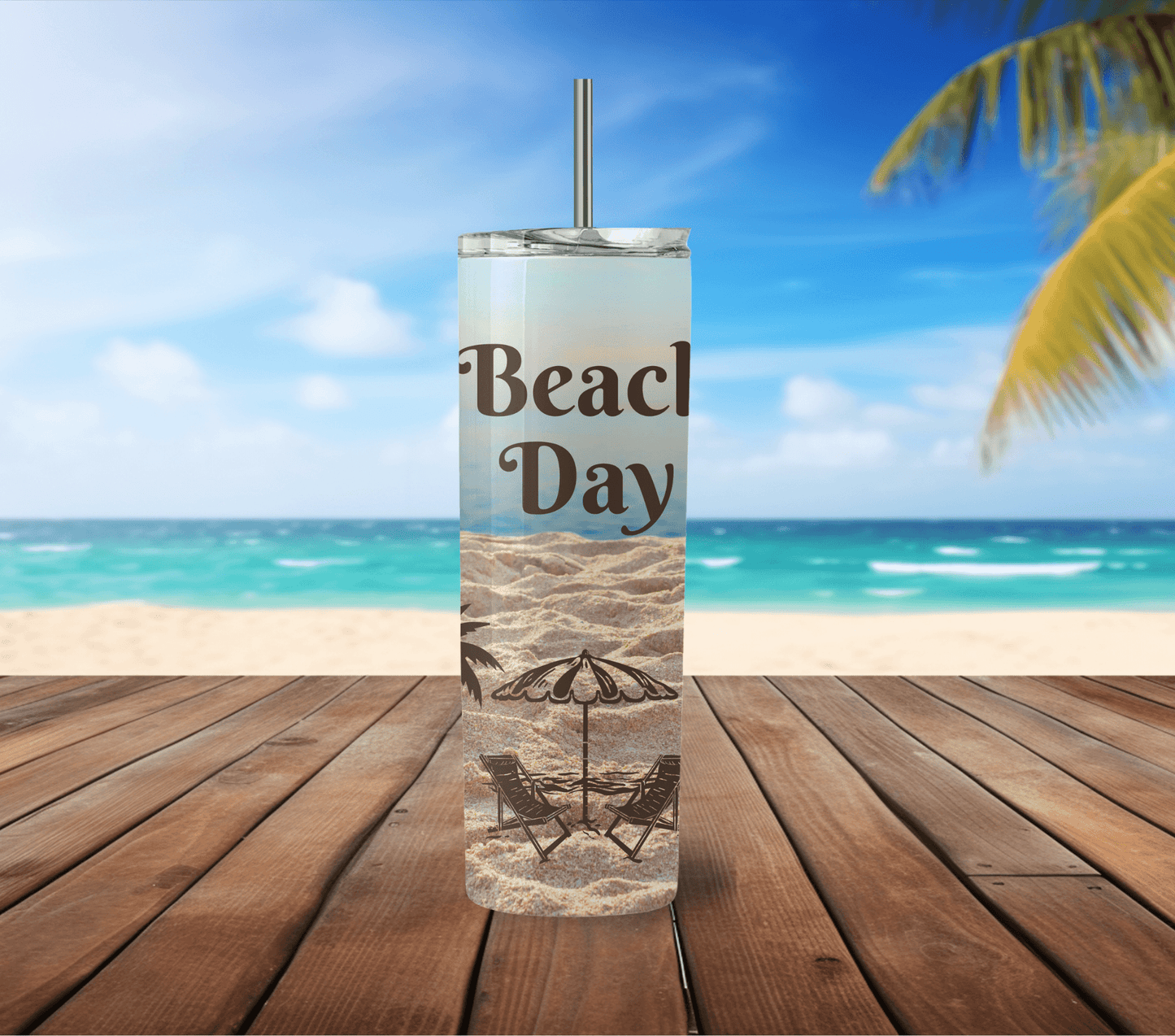 Beach Day 20 oz Skinny Tumbler