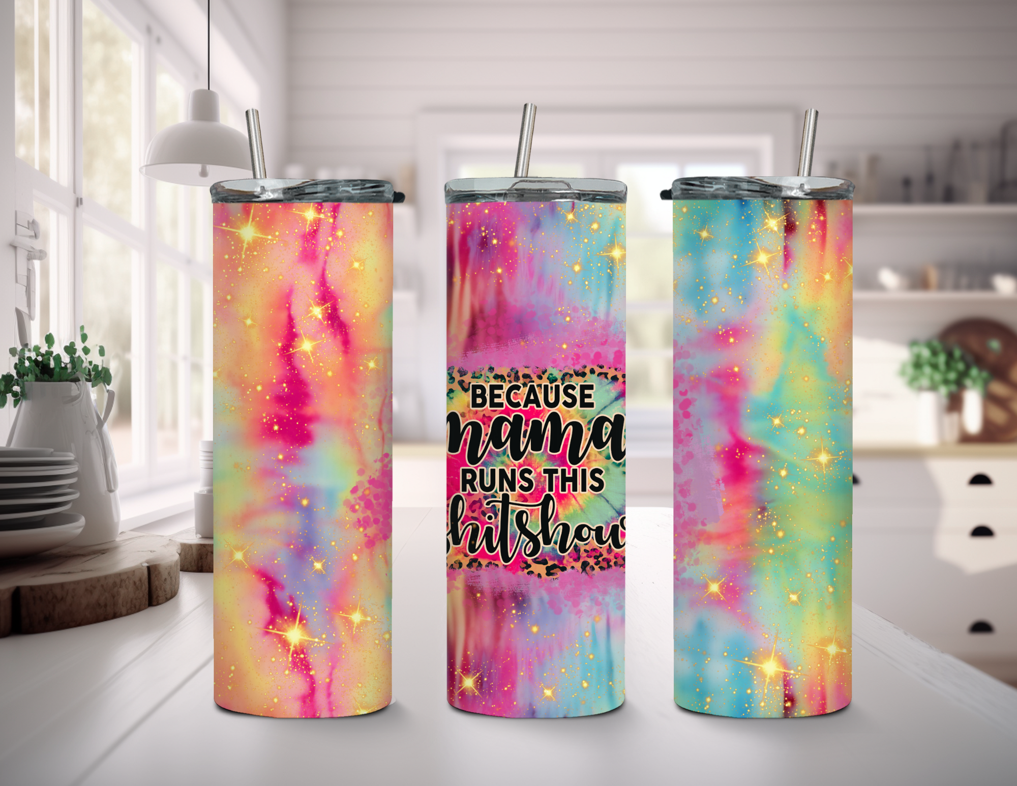 Because Mama Runs this Sh*t Show 20 oz Skinny Sublimation Tumbler