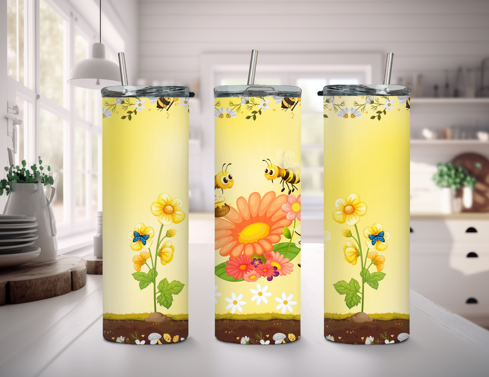 Bee Days 20 oz Skinny Sublimation Tumbler