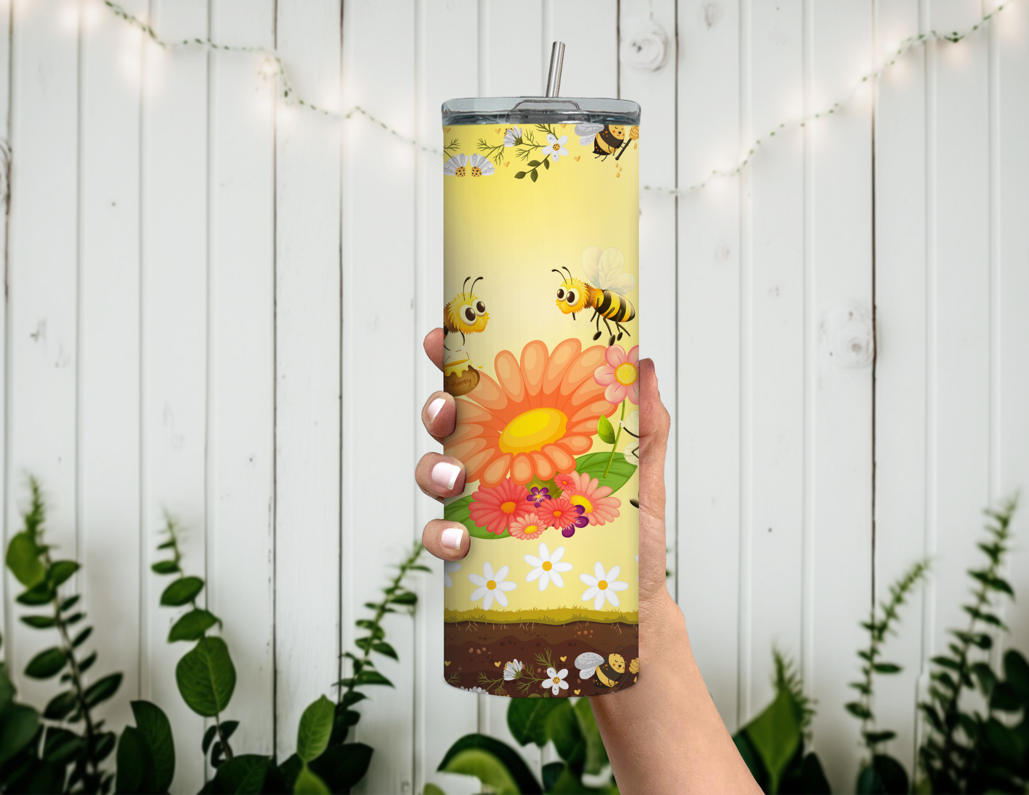 Bee Days 20 oz Skinny Sublimation Tumbler