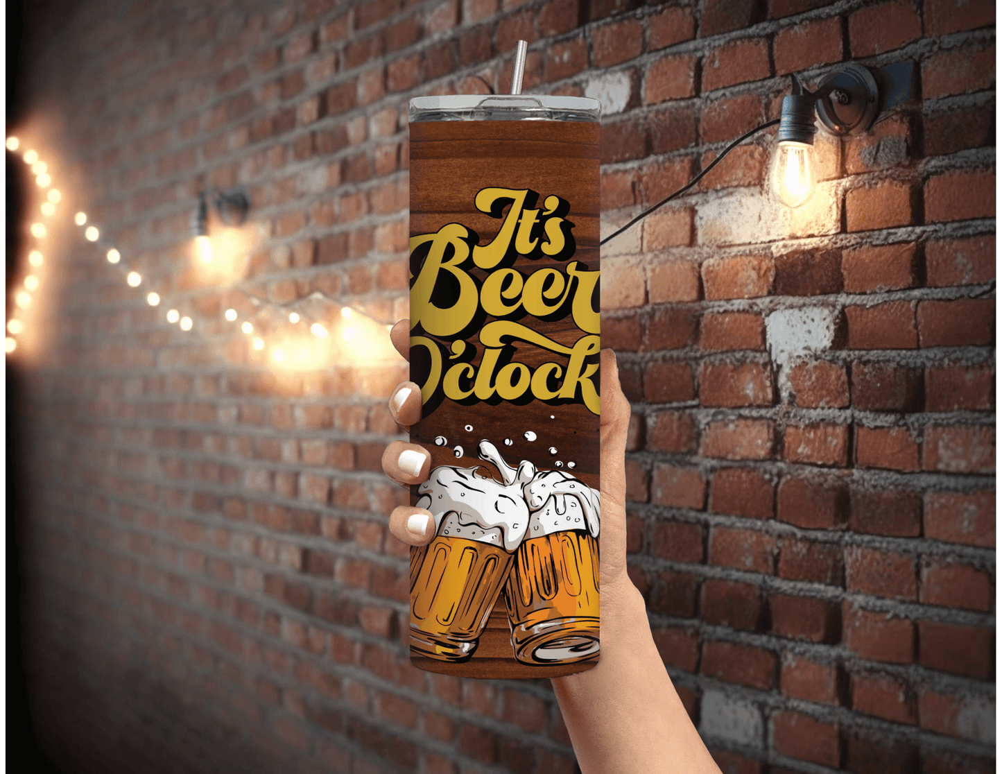 Beer Time 20 oz Skinny Tumbler