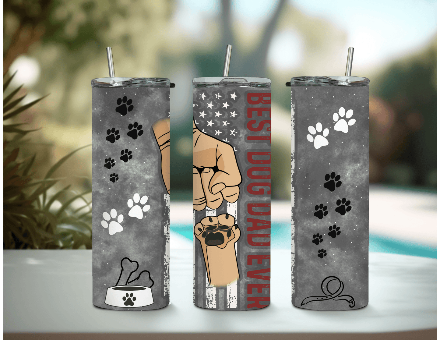 Best Dog Dad Ever 20 oz Skinny Tumbler