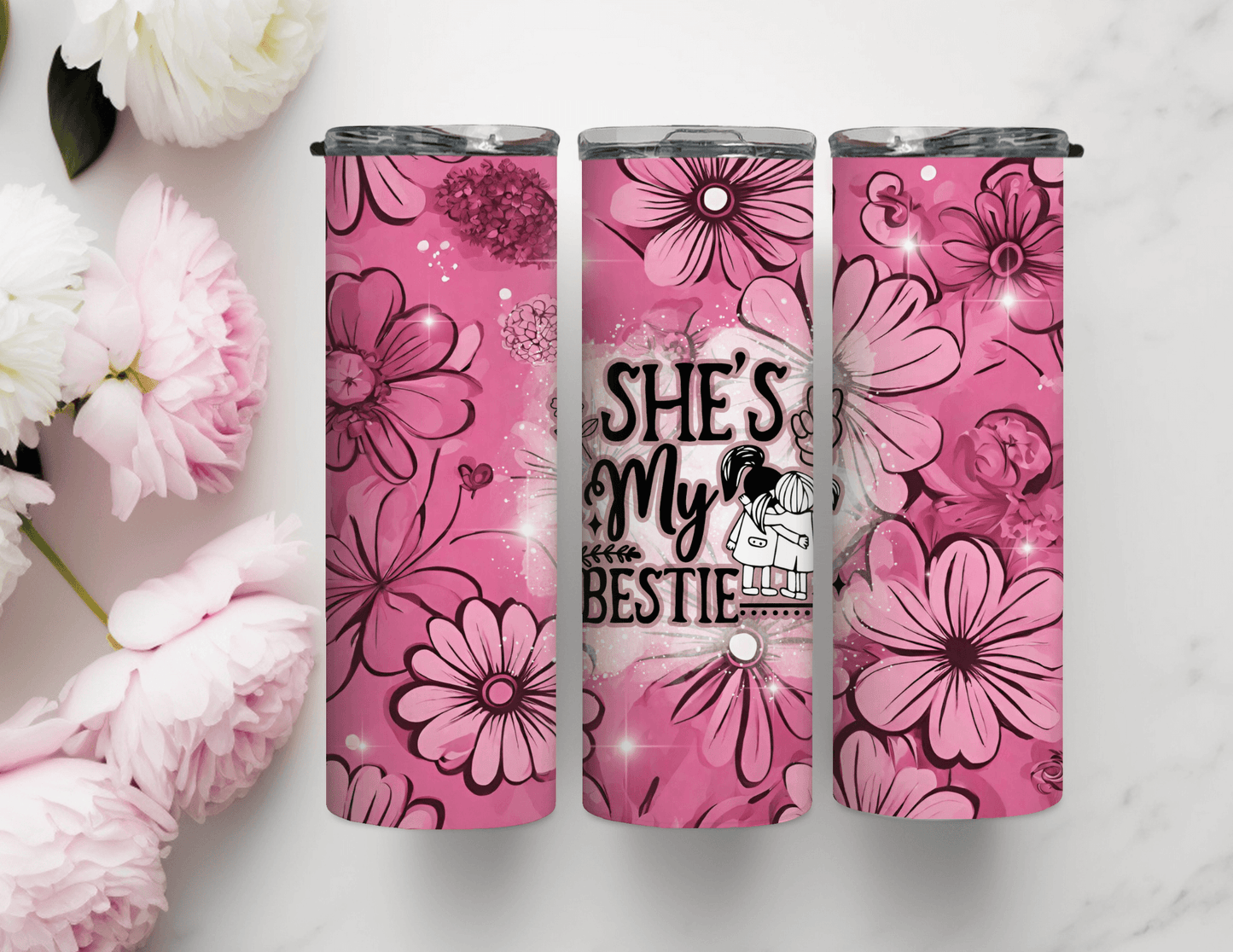 Best Friend She's My Bestie 20 oz Skinny Tumbler