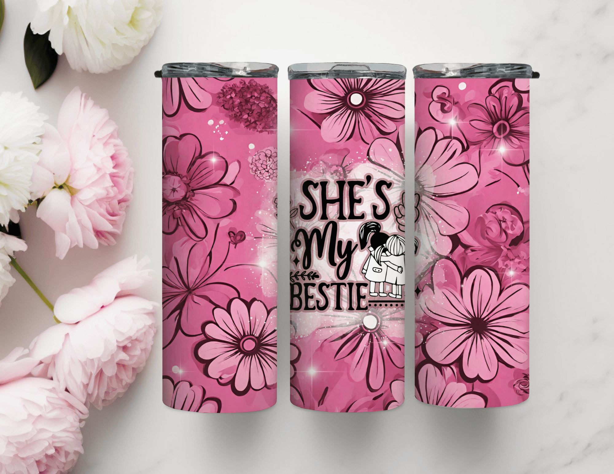 Best Friend She's My Bestie 20 oz Skinny Tumbler