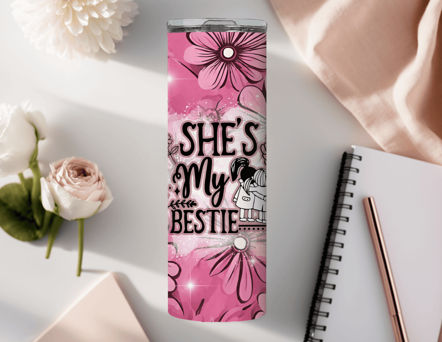 Best Friend She's My Bestie 20 oz Skinny Tumbler