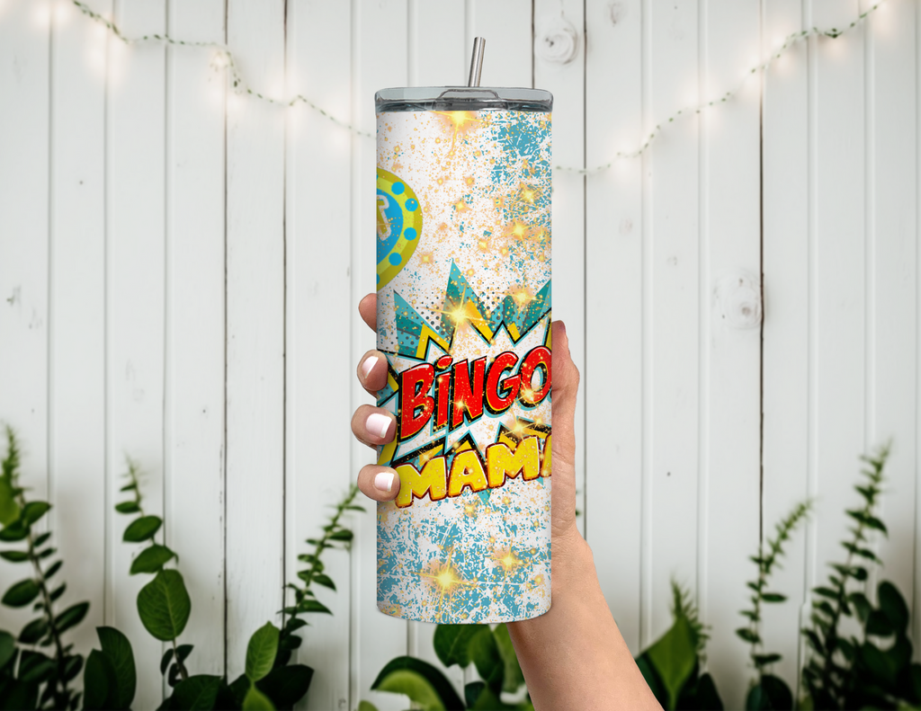 Vaso delgado de 20 oz de Bingo Mama