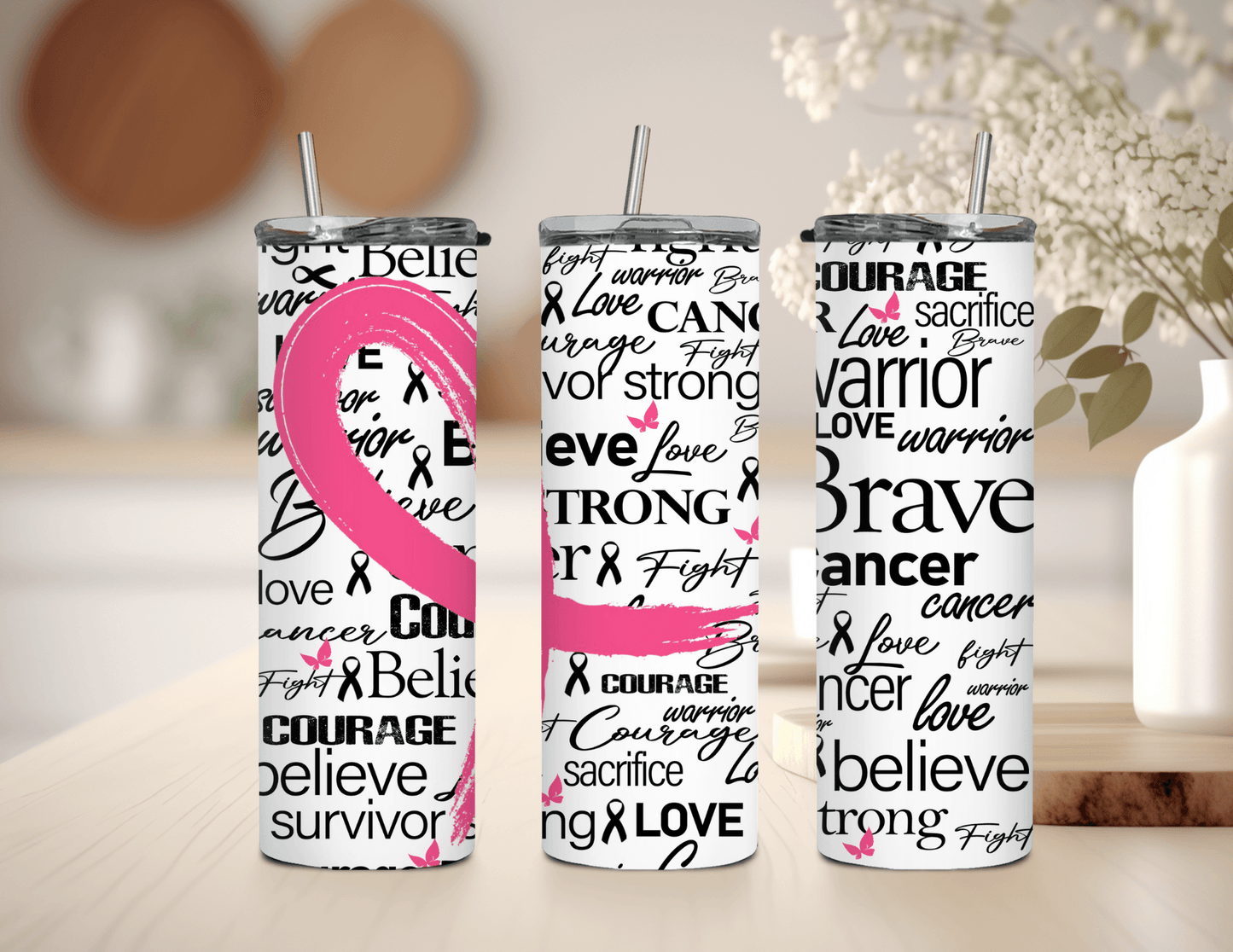 Cancer Awareness 20 oz Skinny Tumbler