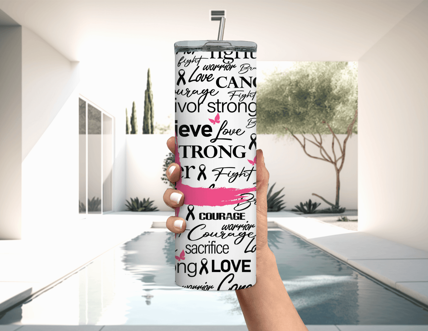 Cancer Awareness 20 oz Skinny Tumbler