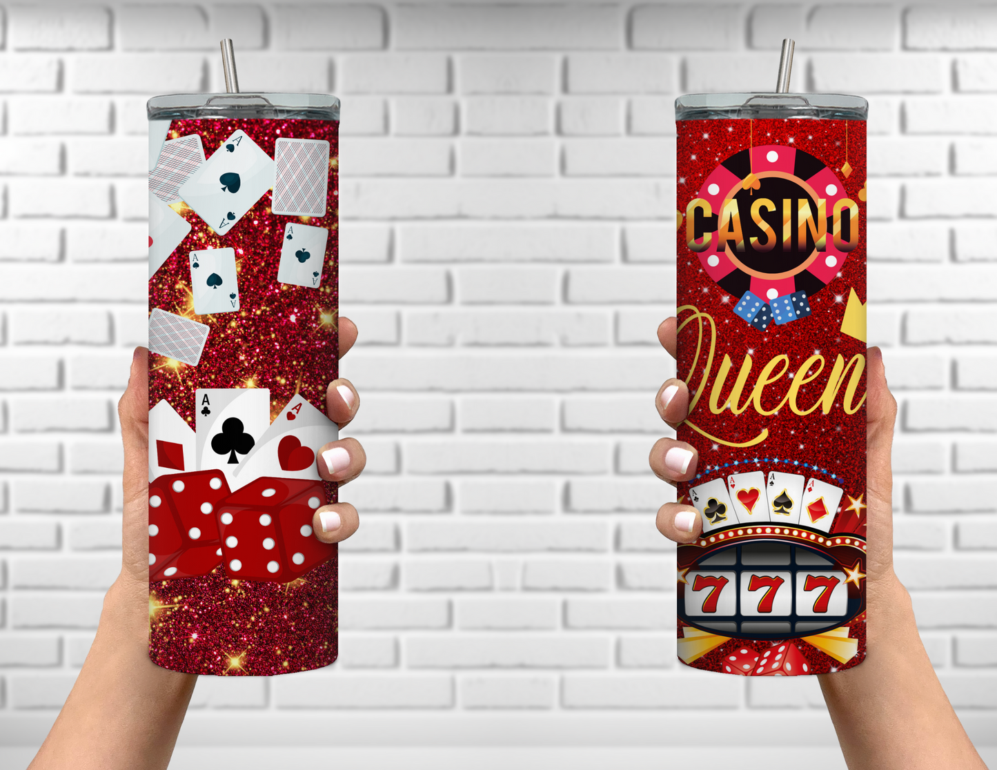 Casino Night Bundle Set 20 oz Skinny Tumblers