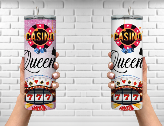 Casino Night Queen Bundle Set 20 oz Skinny Tumblers