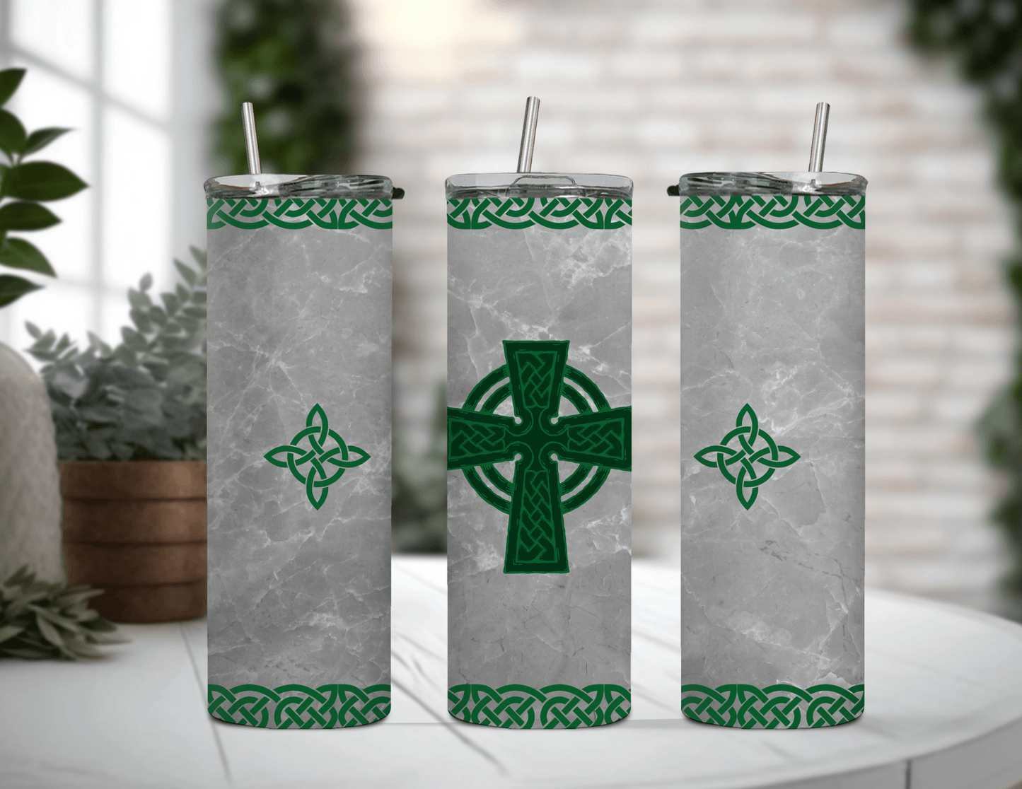 Celtic Cross and Knots 20 oz Skinny Tumbler