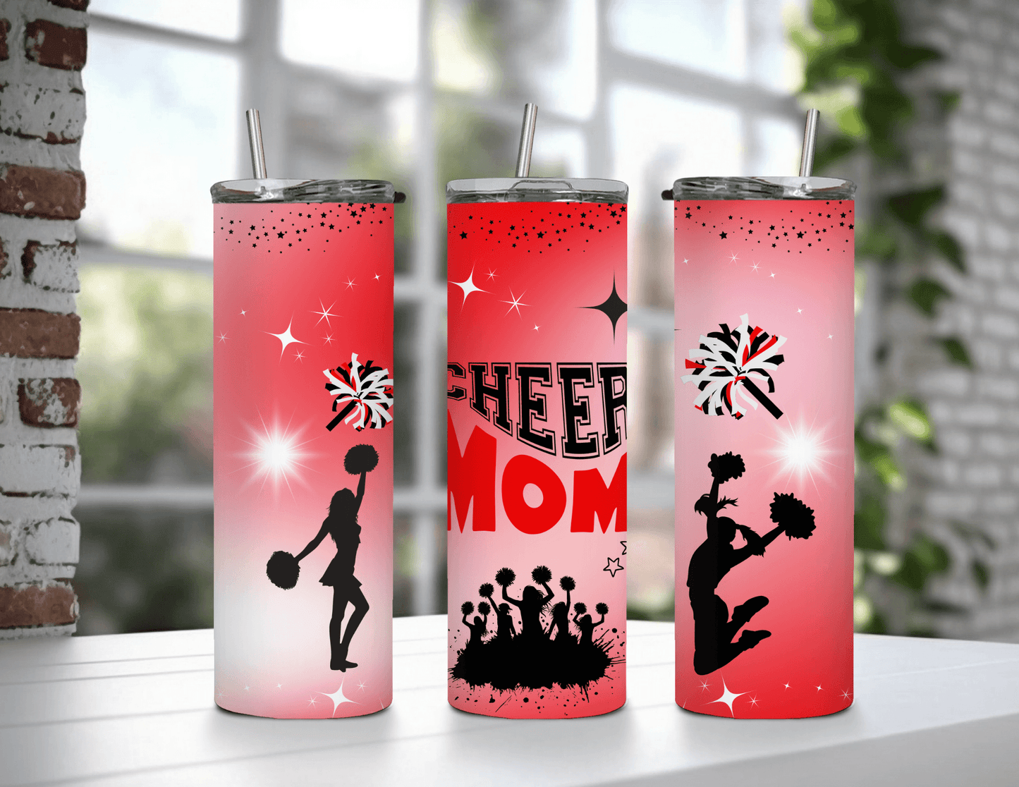 Cheer Mom Red 20 oz Skinny Tumbler