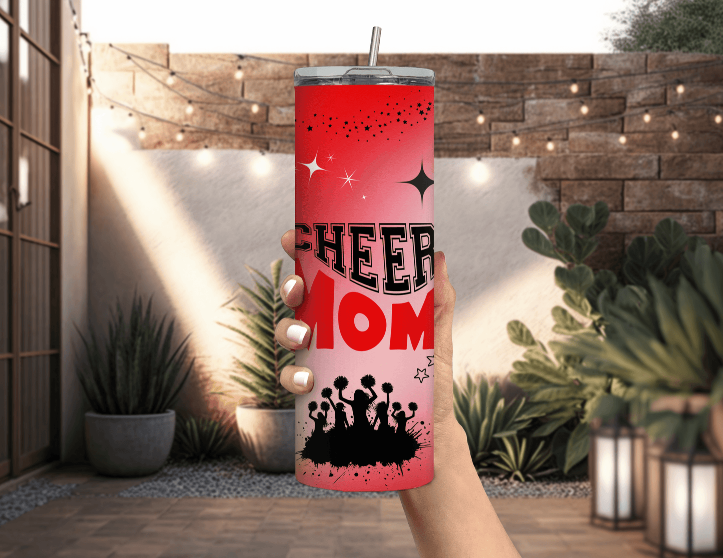 Cheer Mom Red 20 oz Skinny Tumbler