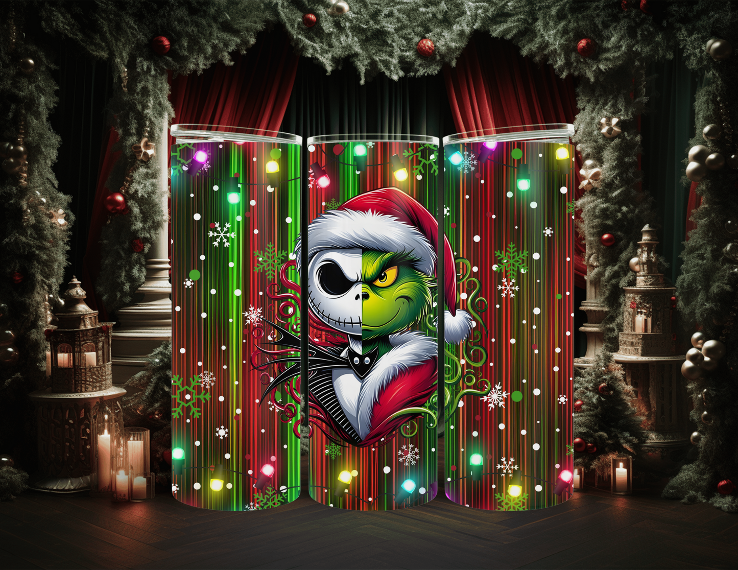 Christmas Cartoon Grinch / Jack Friends 20 oz Skinny Tumbler