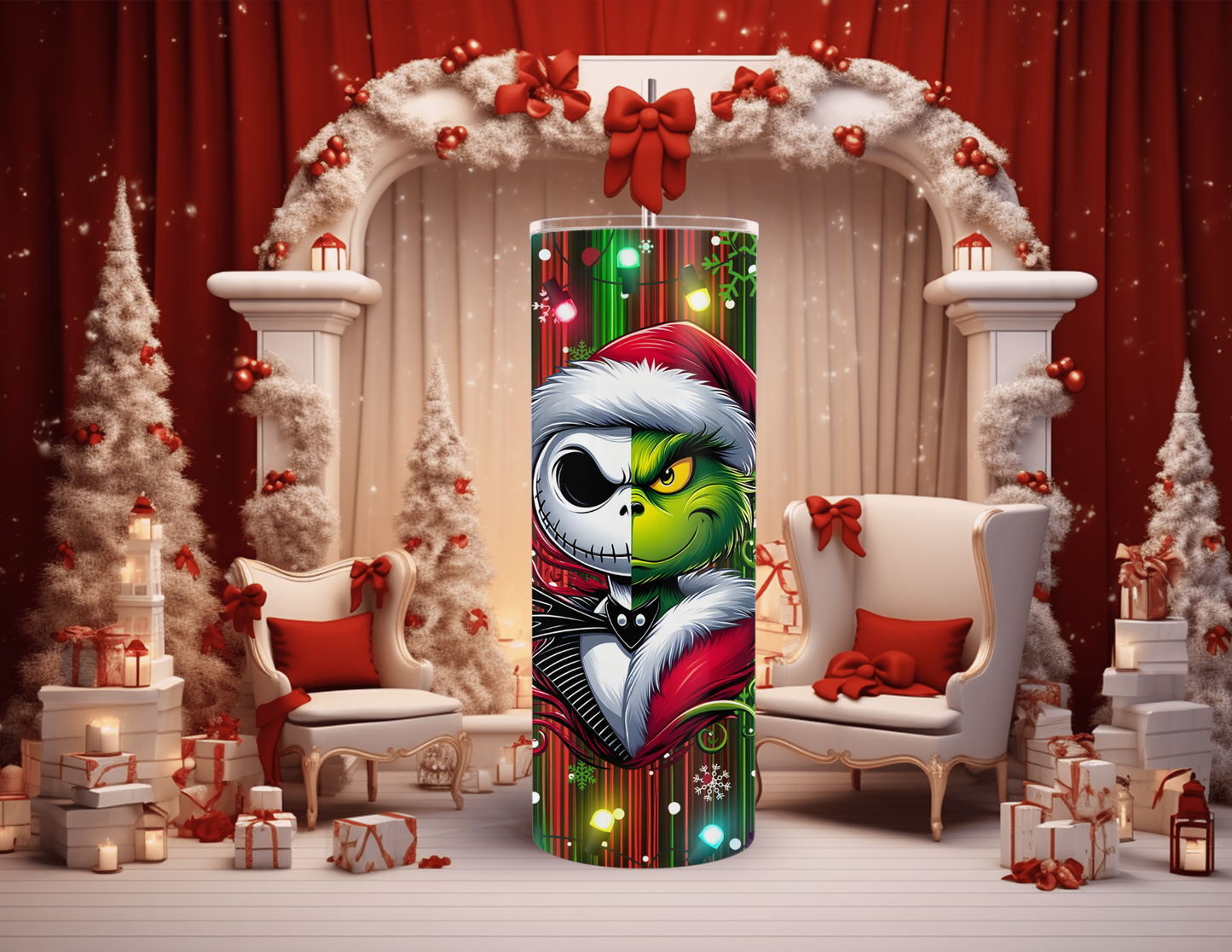 Christmas Cartoon Grinch / Jack Friends 20 oz Skinny Tumbler