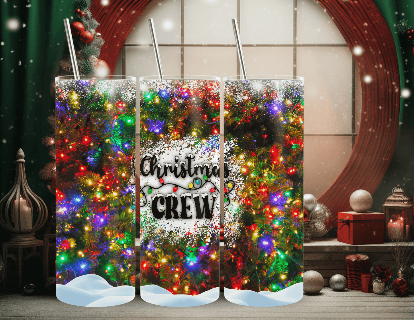 Christmas Crew Lights 20 oz Skinny Tumbler