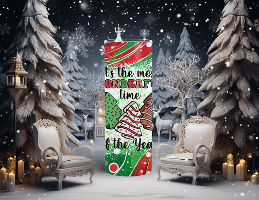 Christmas It's the Most Wonderful Time of the Year 20 oz Skinny Tumbler