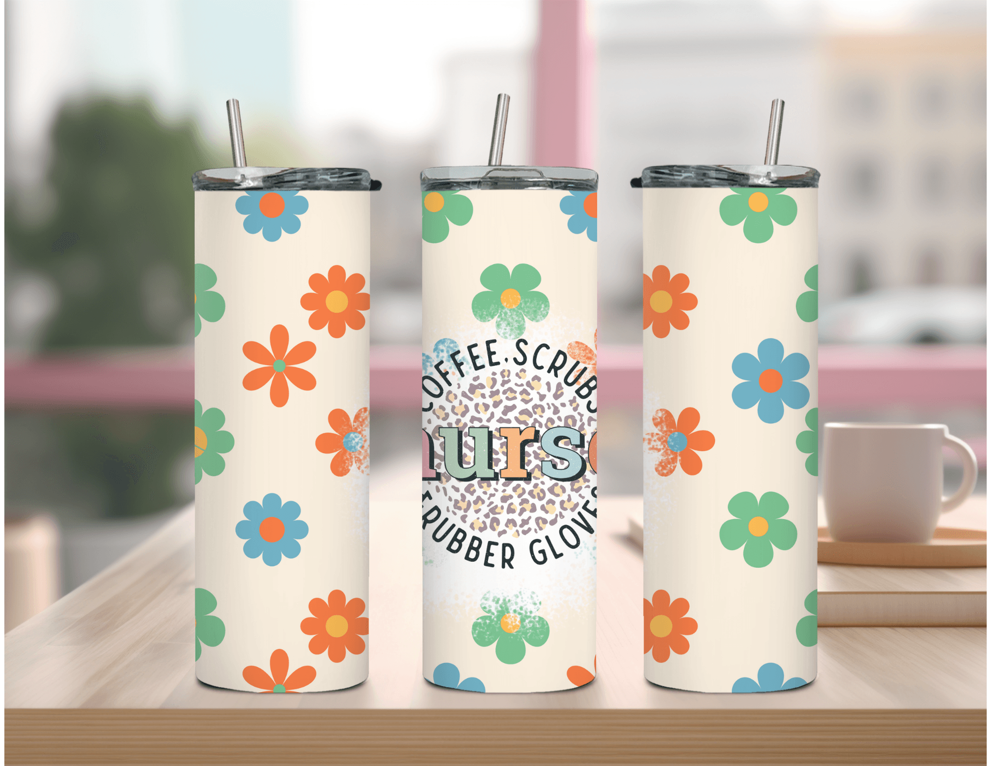 Coffee Scrubs and Rubber Gloves 20 oz Skinny Tumbler