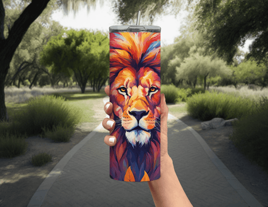 Colorful Lion 20 oz Skinny Tumbler