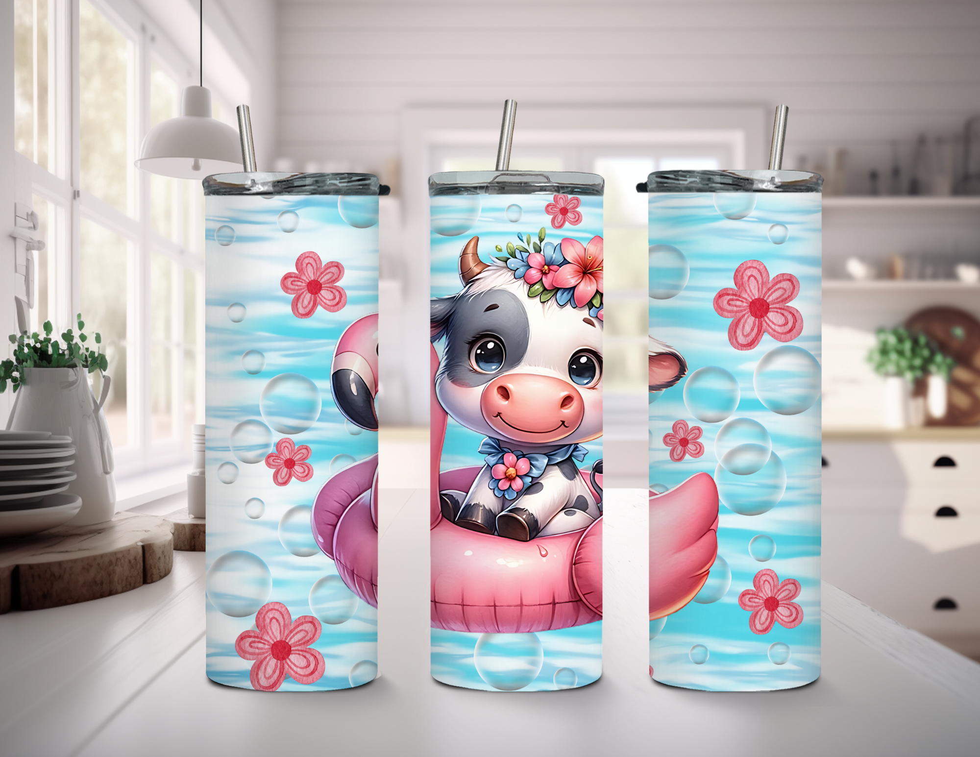Cow and Flamingo Tumbler