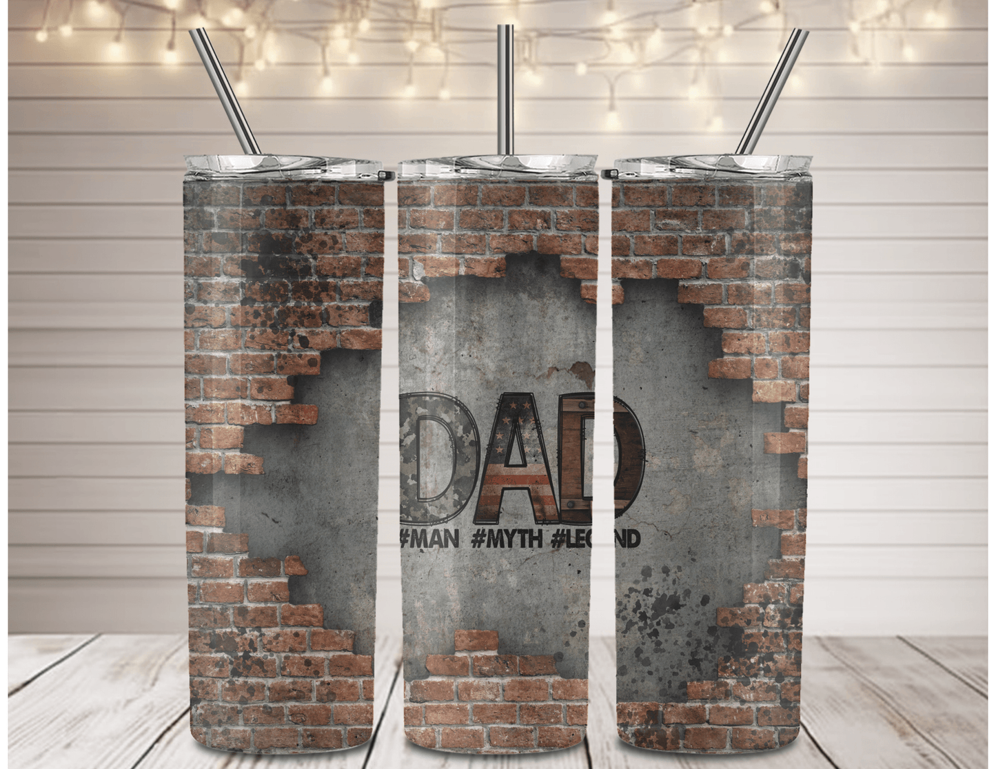 Dad Man Myth Legend 20 oz Skinny Tumbler