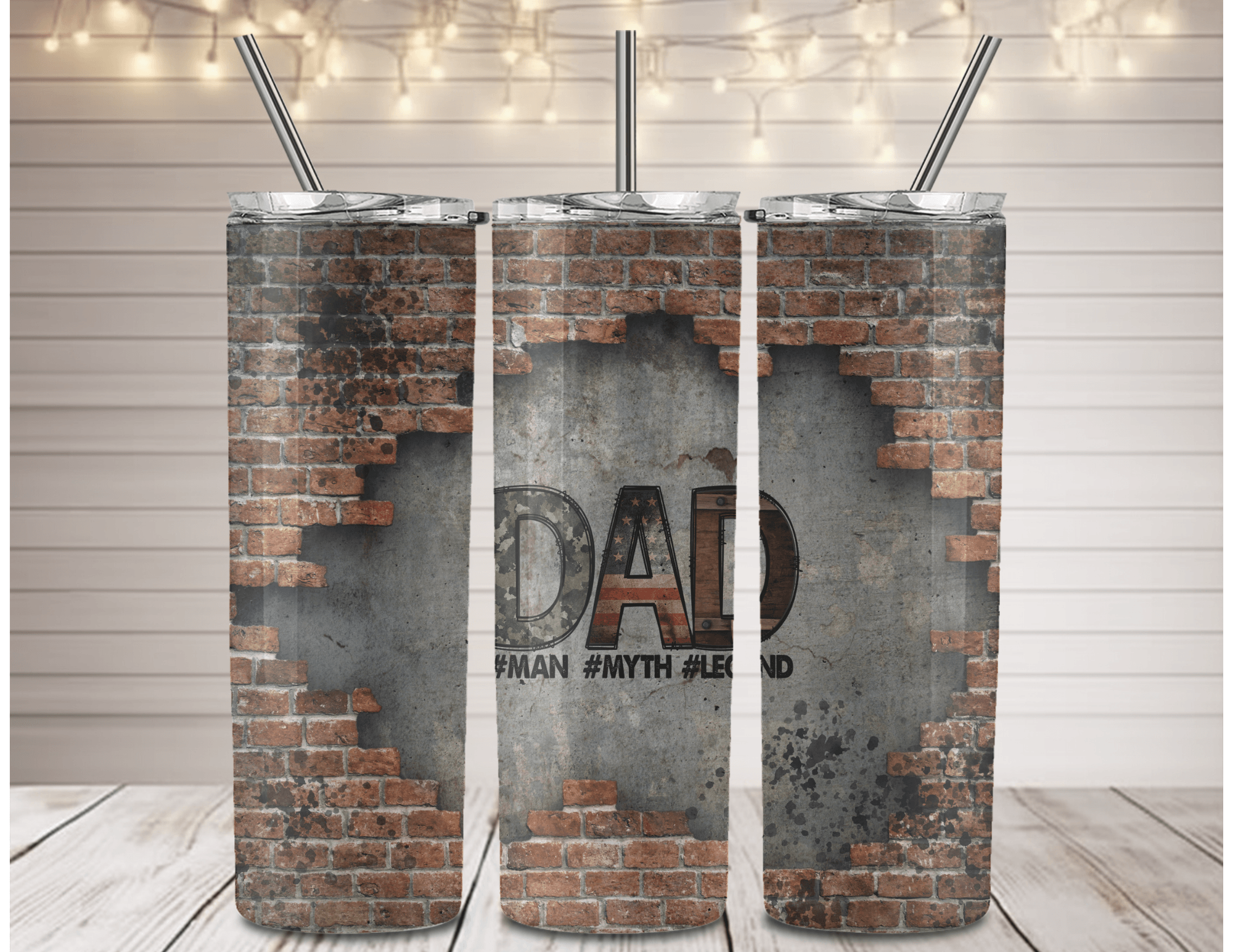 Dad Man Myth Legend 20 oz Skinny Tumbler