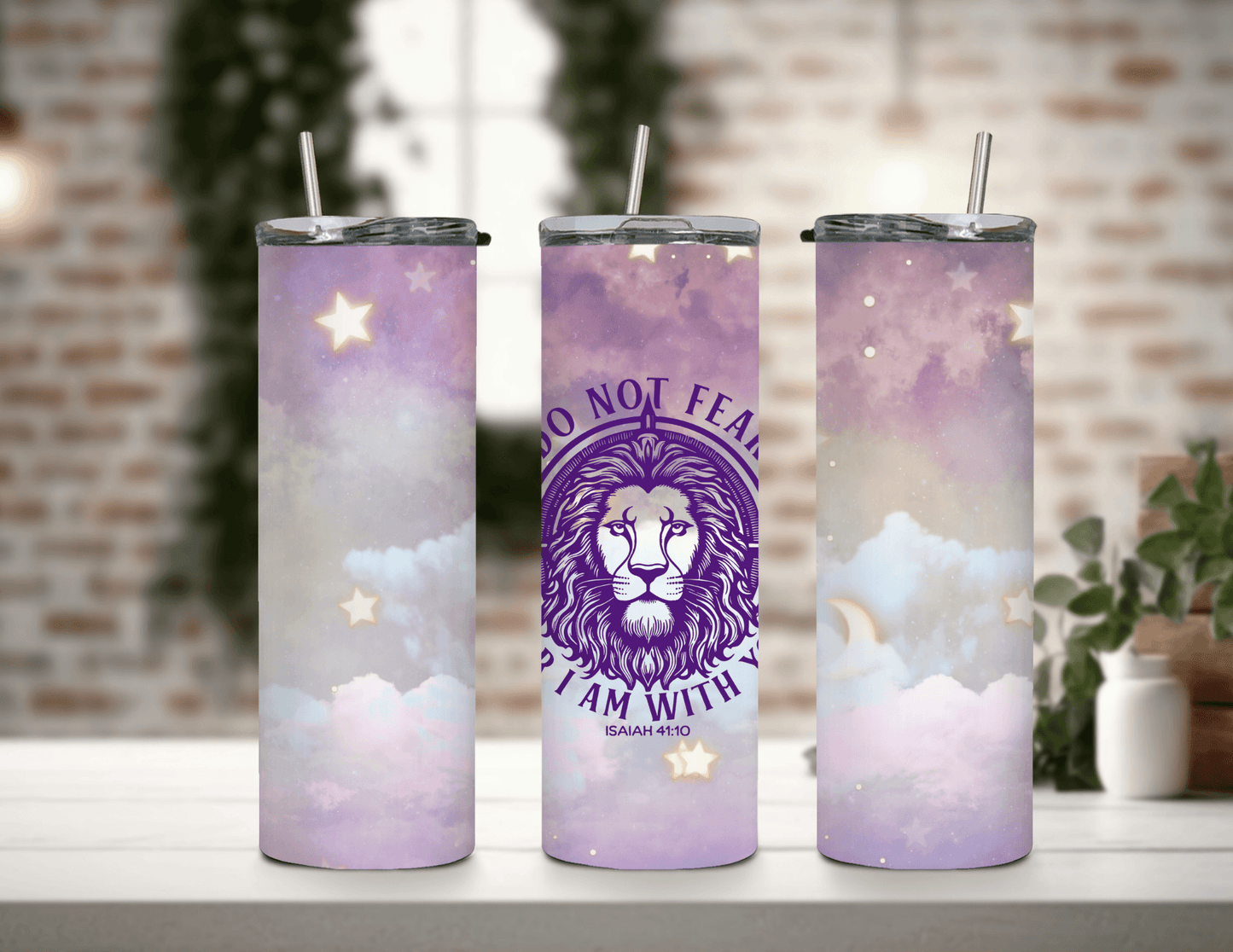 Do Not Fear Lion 20 oz Skinny Tumbler