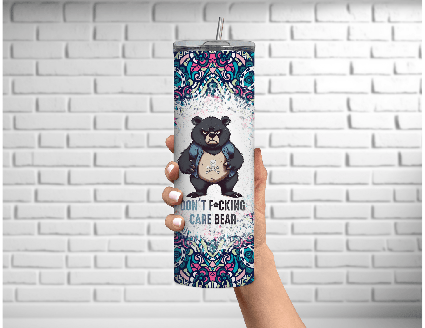 No te metas con el oso cariñoso, vaso delgado de 20 oz