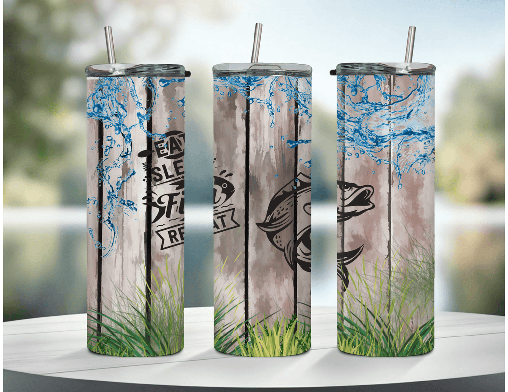 Eat Sleep Fish Repeat 20 oz Skinny Tumbler