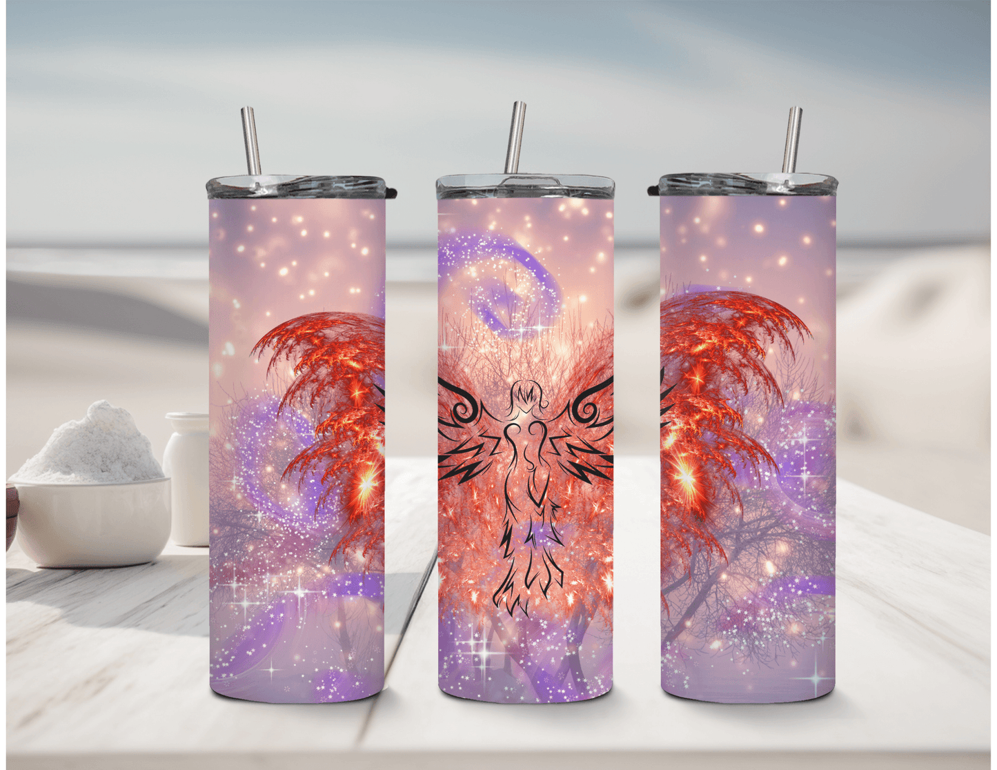 Fairy with Flames Personalized 20 oz Skinny Tumbler