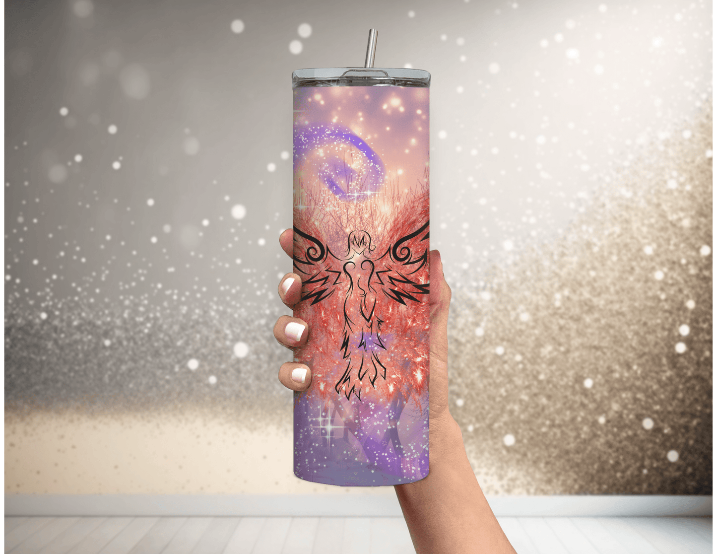 Fairy with Flames Personalized 20 oz Skinny Tumbler