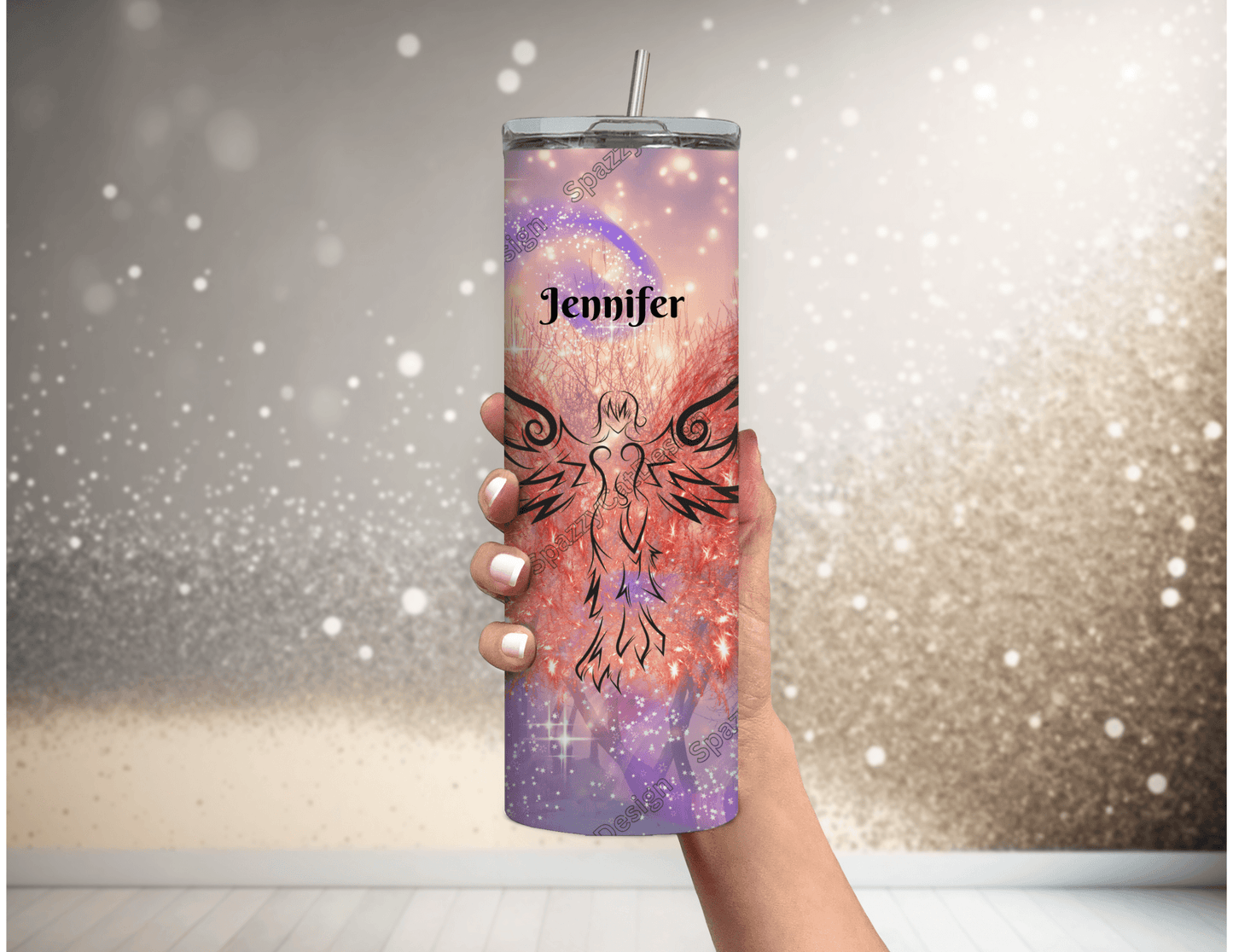 Fairy with Flames Personalized 20 oz Skinny Tumbler