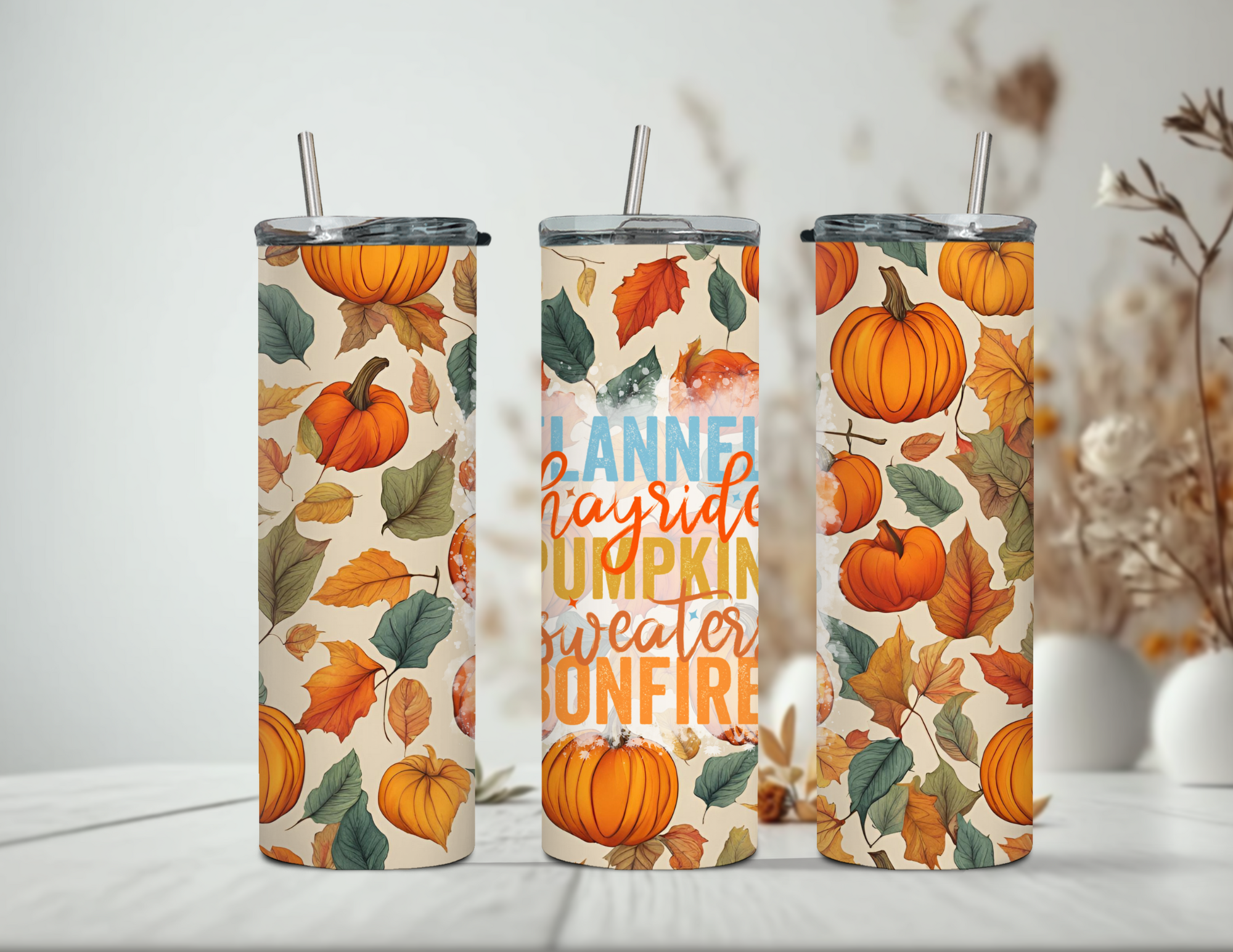 Fall Flannels and Hayrides Tumbler