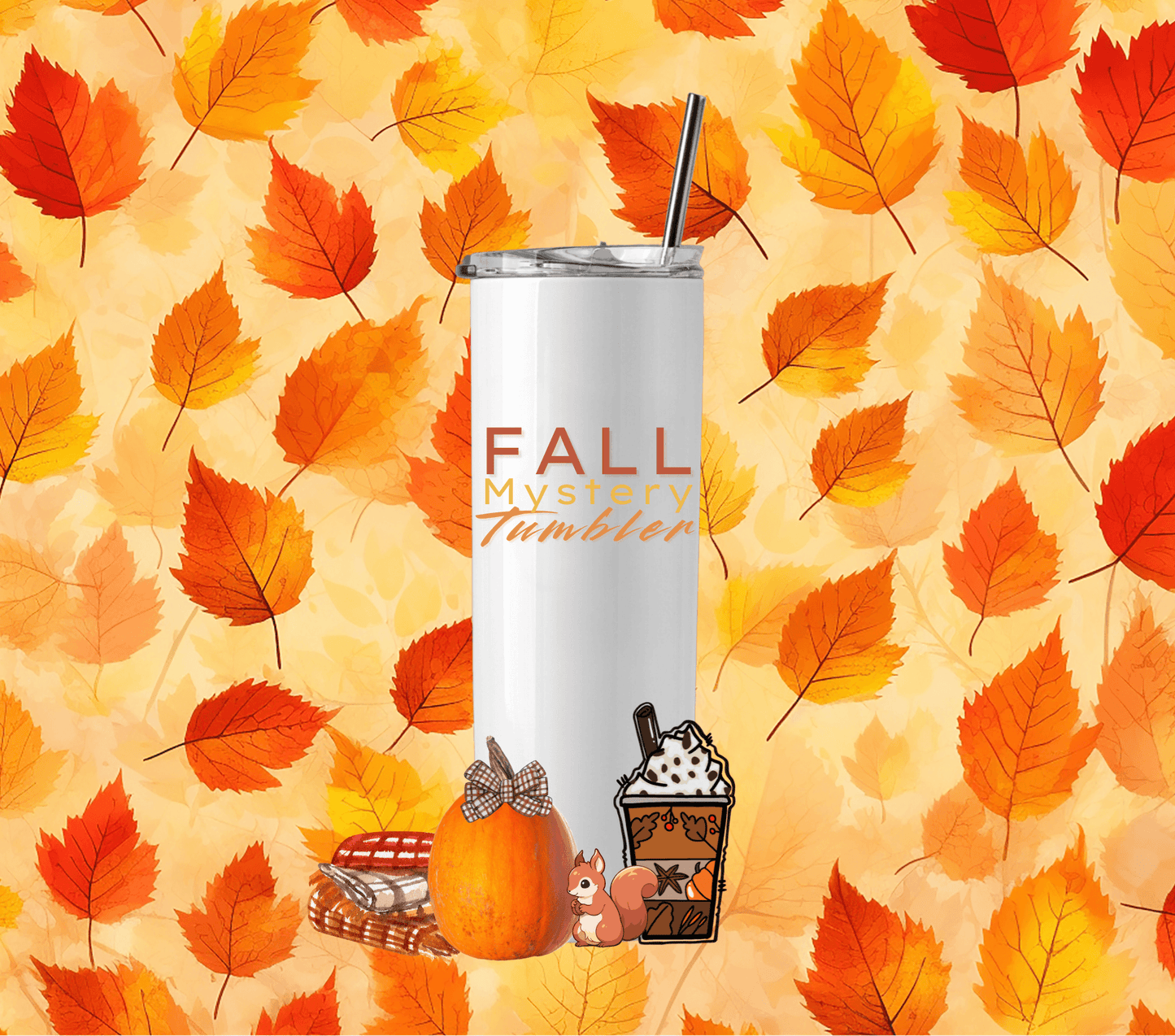 Fall Themed Mystery Tumbler with Mystery Gift Bag