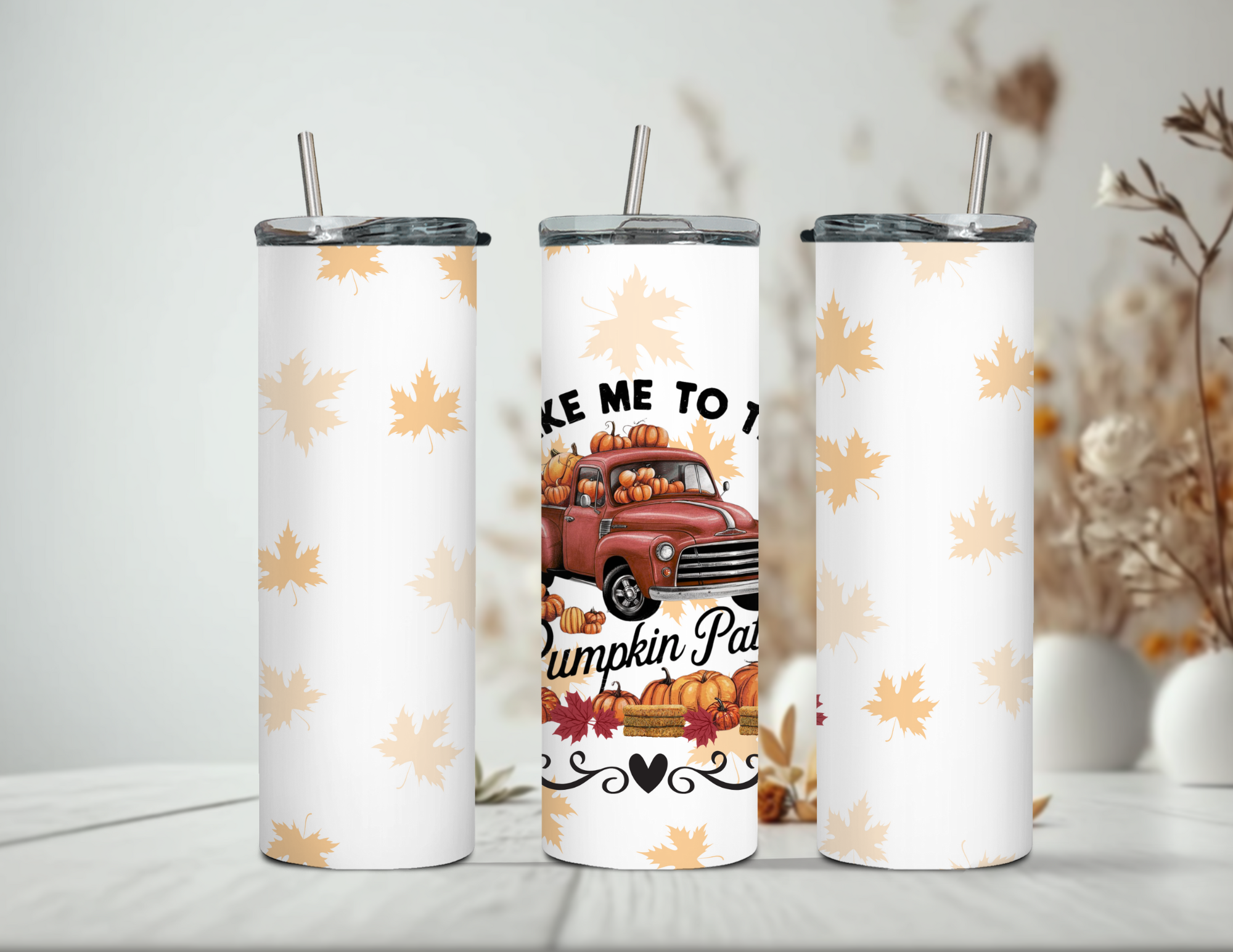 Fall Truck with Pumpkins Tumbler