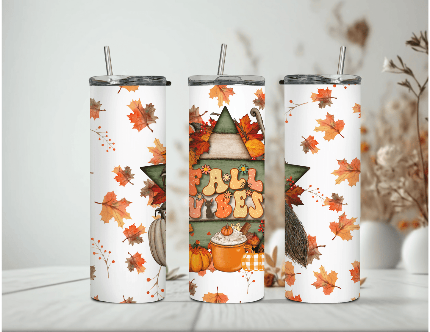 Fall Vibes 20 oz Skinny Tumbler