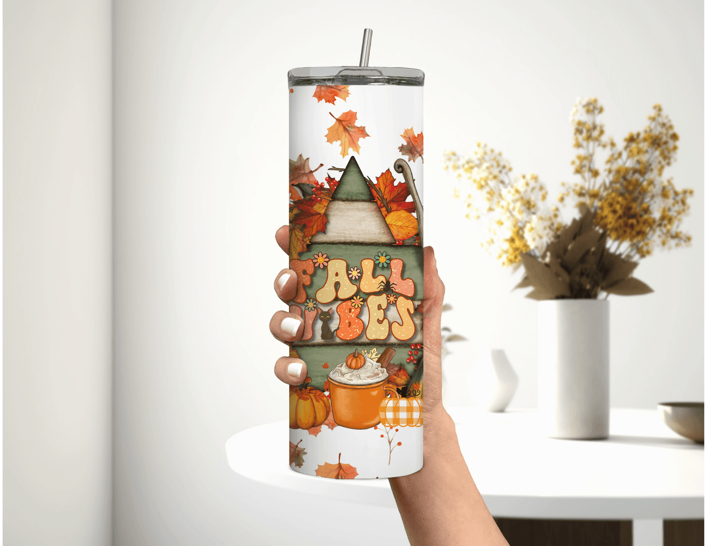 Fall Vibes 20 oz Skinny Tumbler